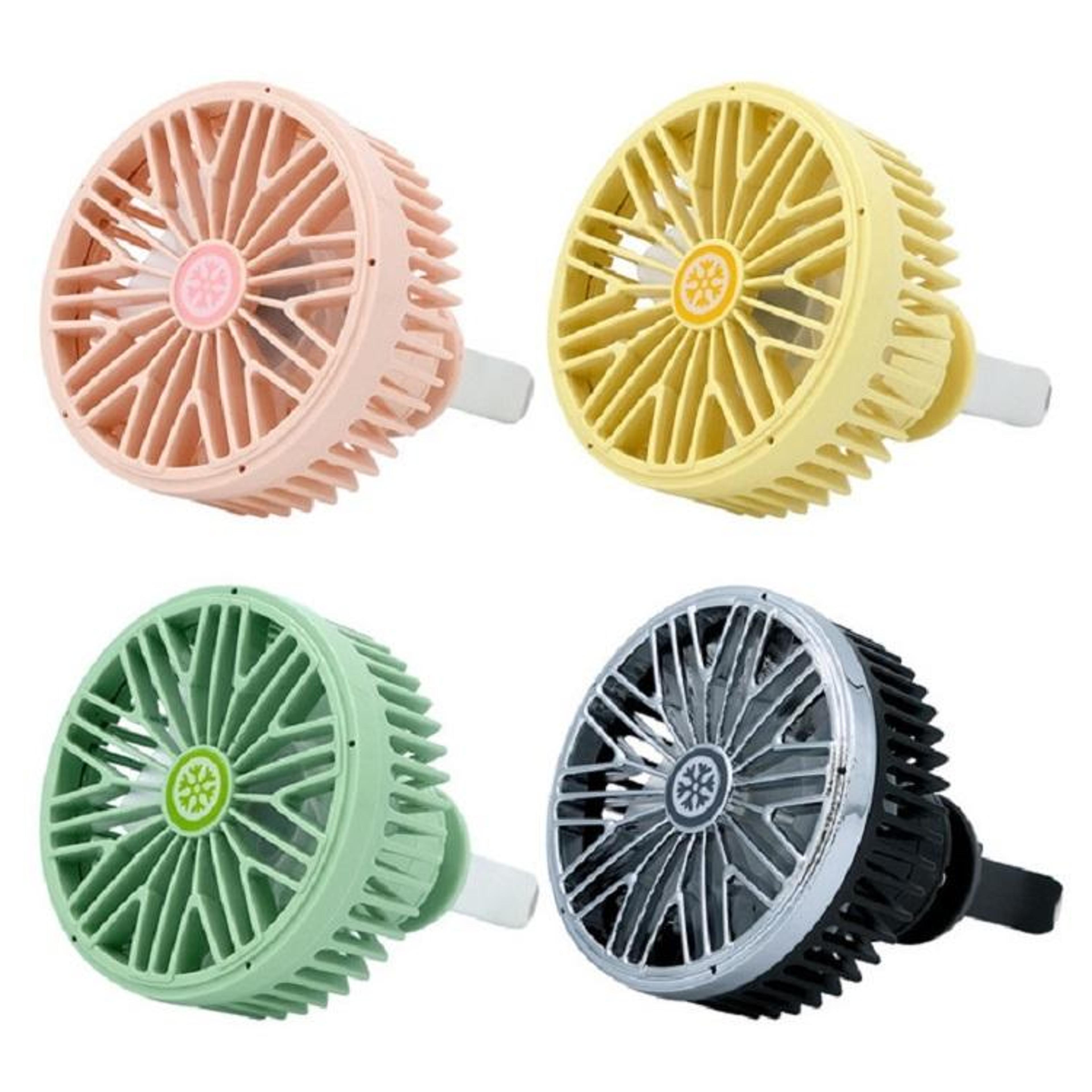 Portable Car Vent Fan USB Mini Car Fan With LED Light Adjustable Air Outlet Cooler 5