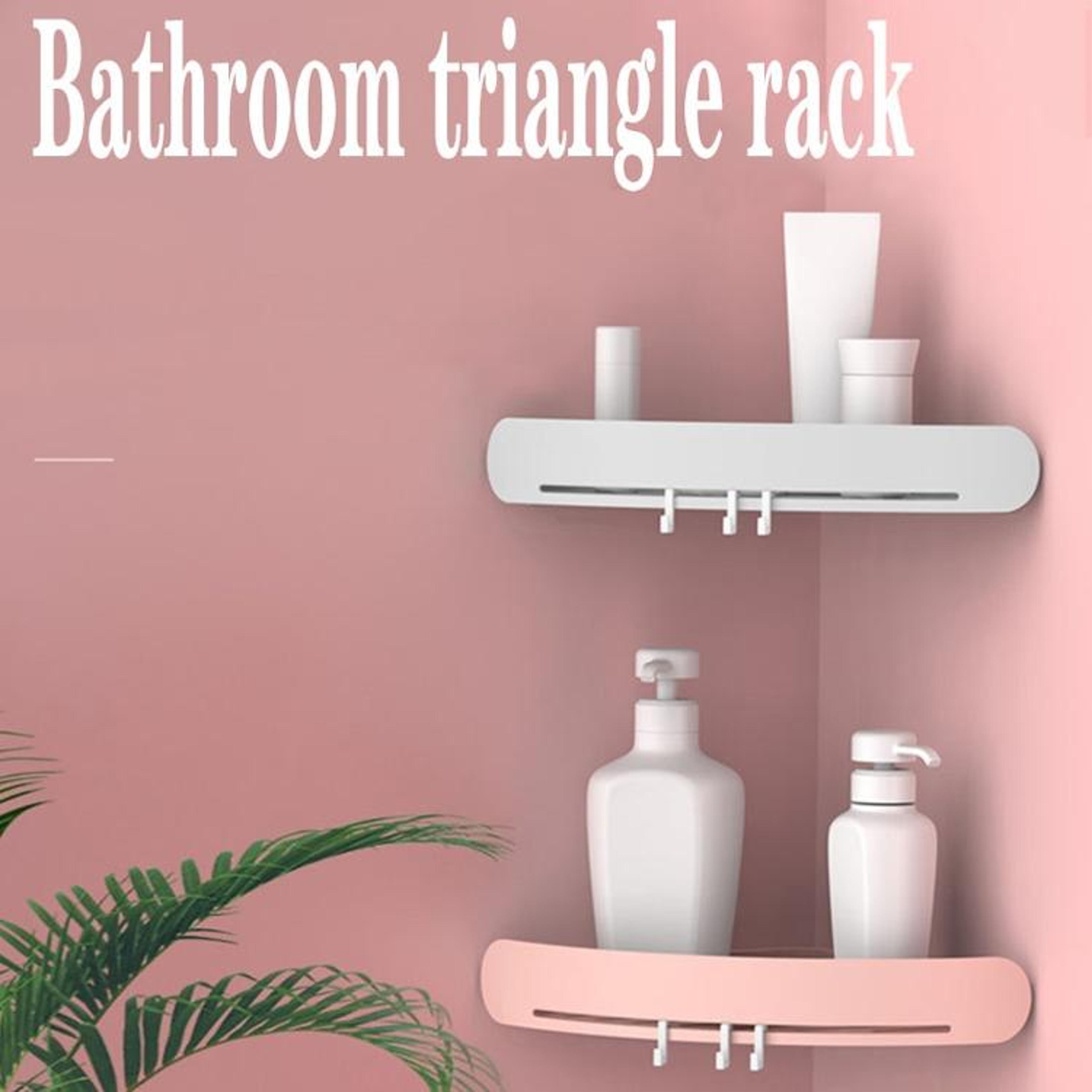 Punch Free Bathroom Corner Shelf Wall Mounted Shower Caddy Triangle Storage Rack 5