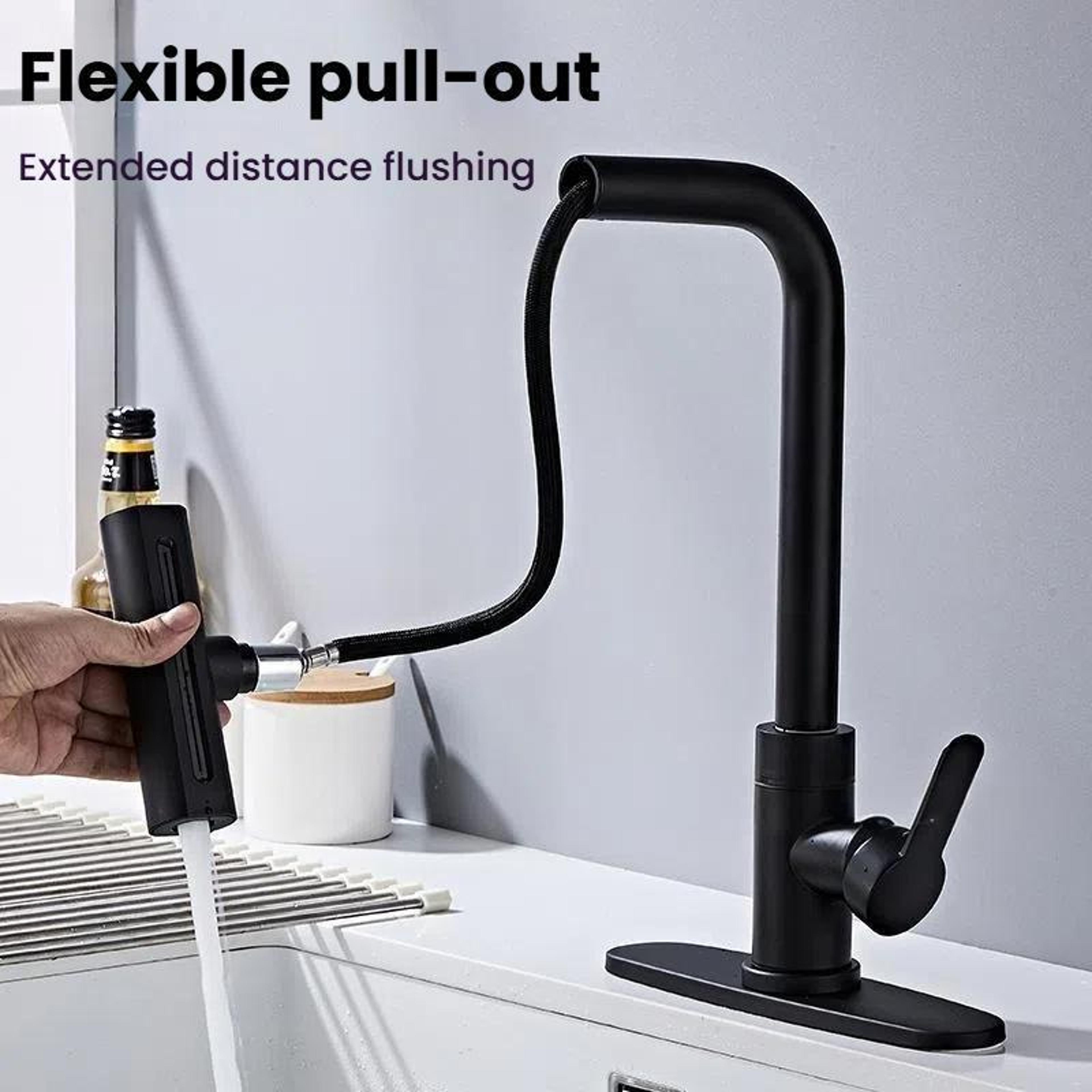 Pull Out Waterfall Kitchen Faucet With Spray Modes Hot And Cold Kitchen Mixer Tap 2