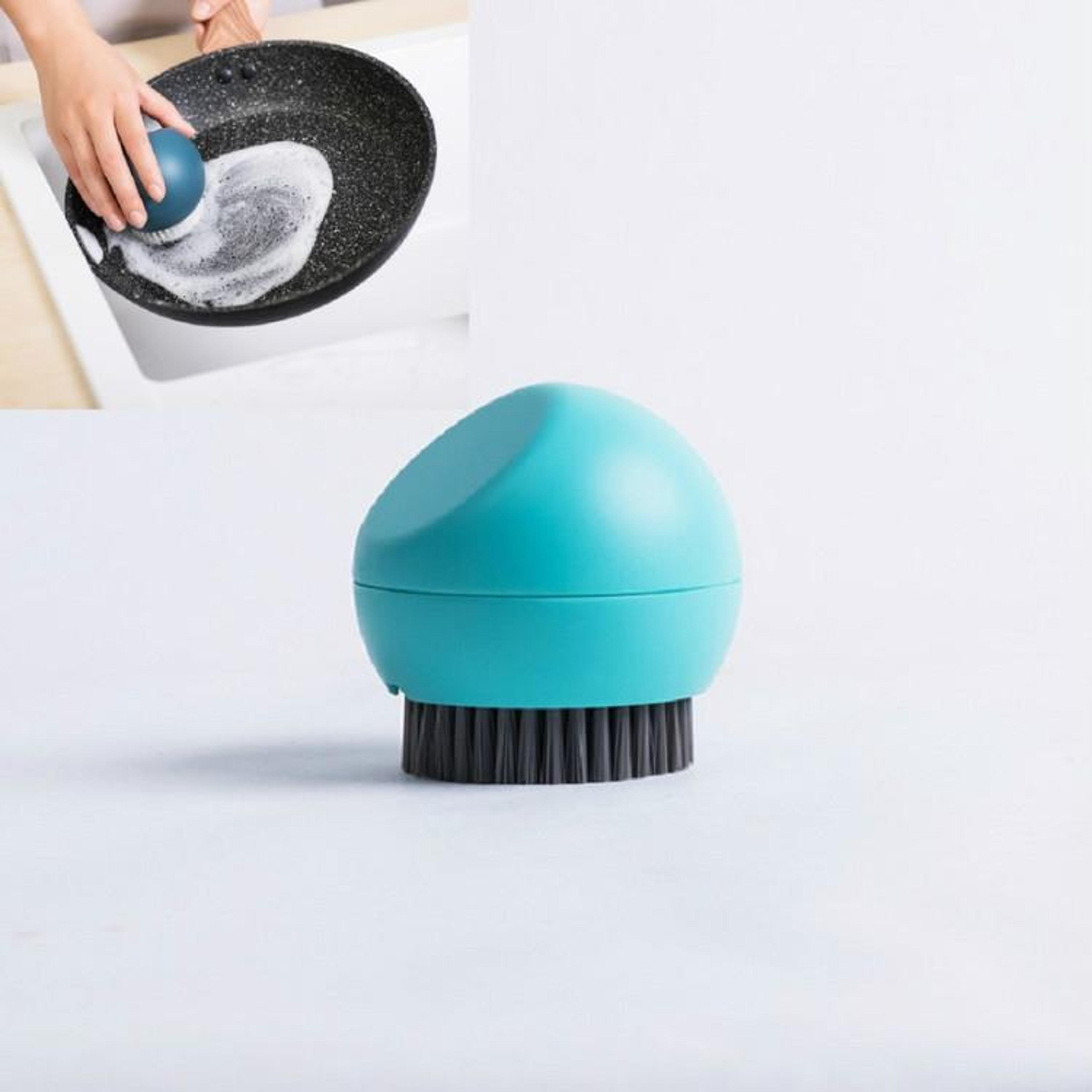Silicone Dish Brush Kitchen Cleaning Brush With Stand Non Scratch Pot Scrub Brush 6