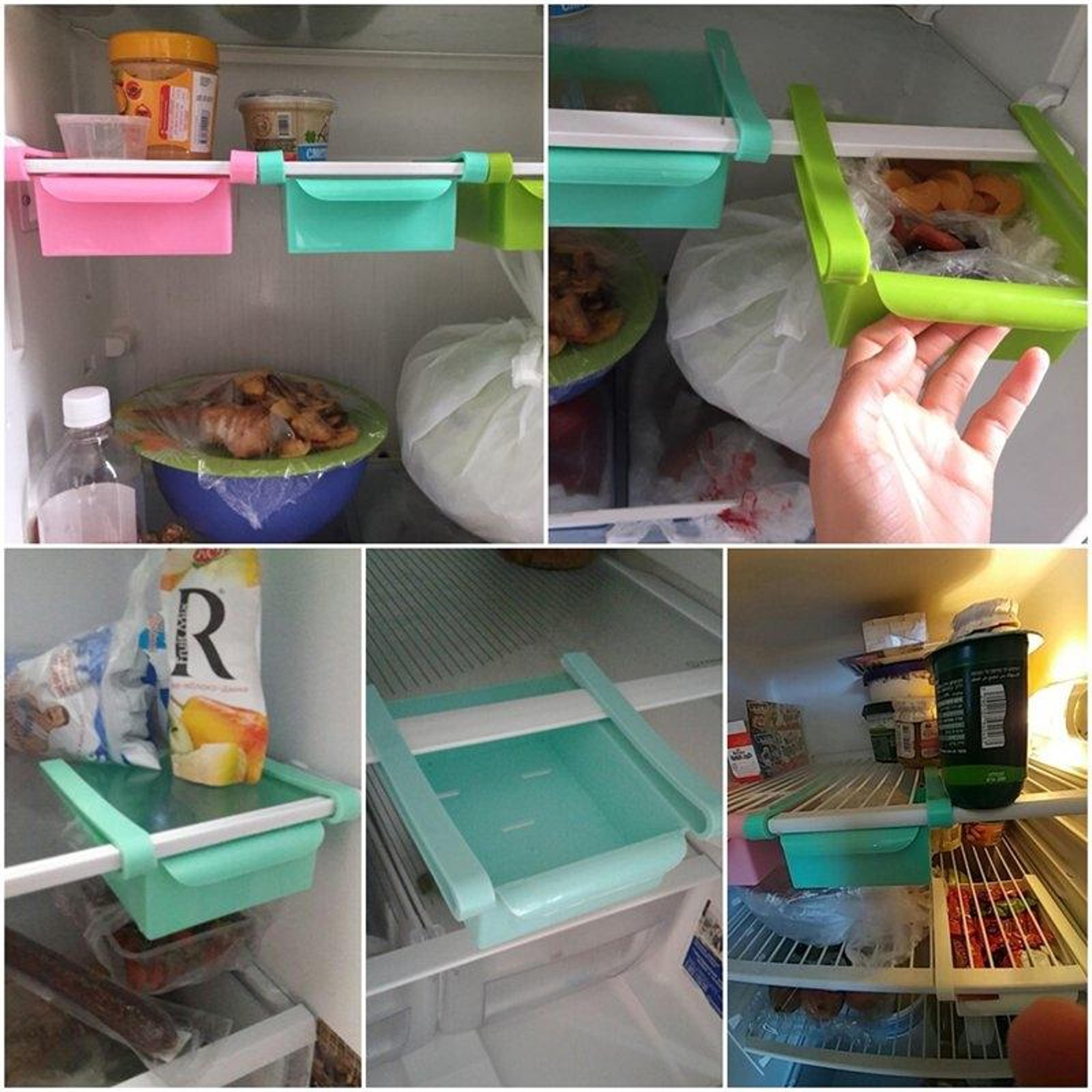 Expandable Refrigerator Organizer Pull Out Fridge Storage Drawer Space Saving Kitchen Shelf Rack 5