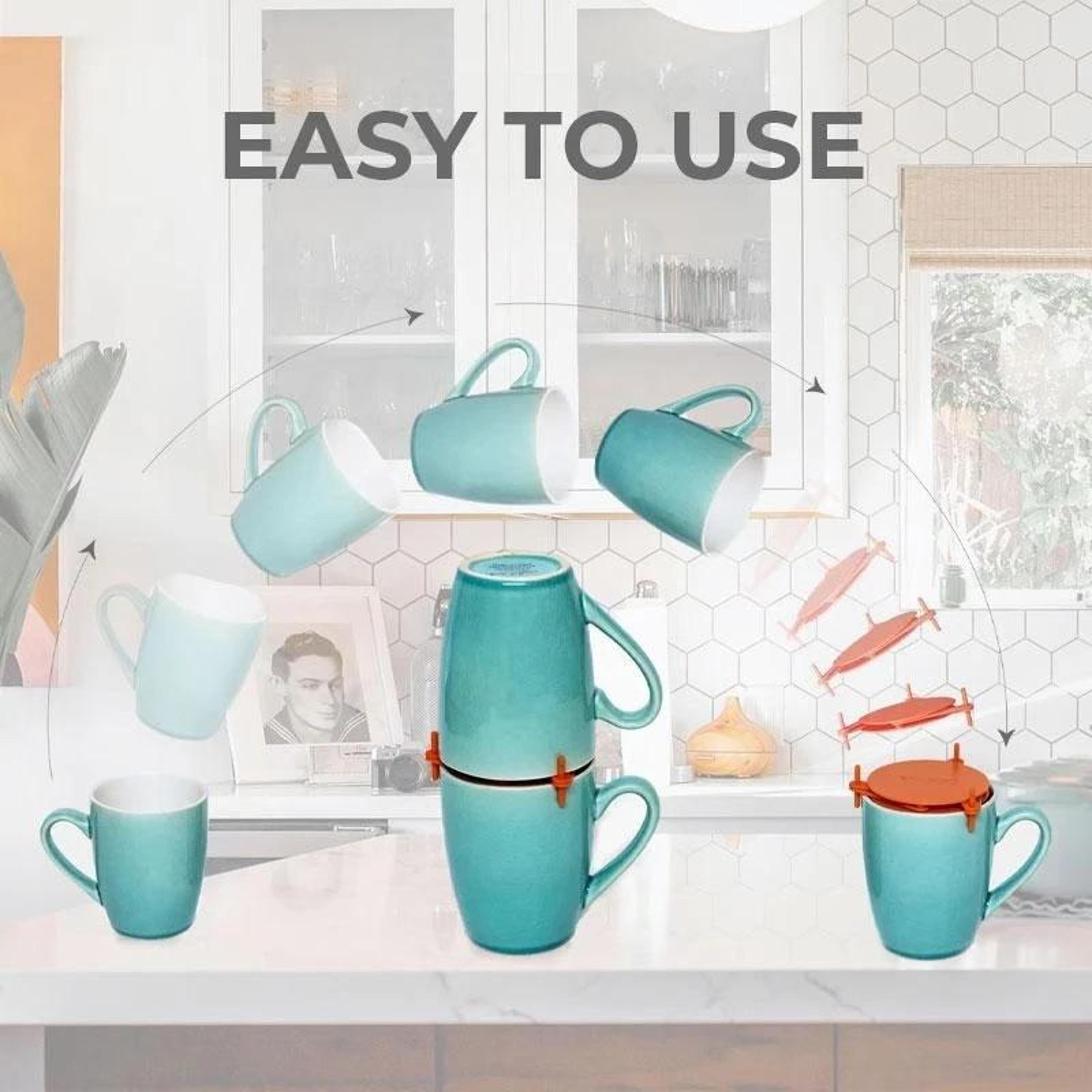 Adjustable Cup Holder Cup Stacking Rack For Coffee Mugs Glasses And Cabinet Organization 3