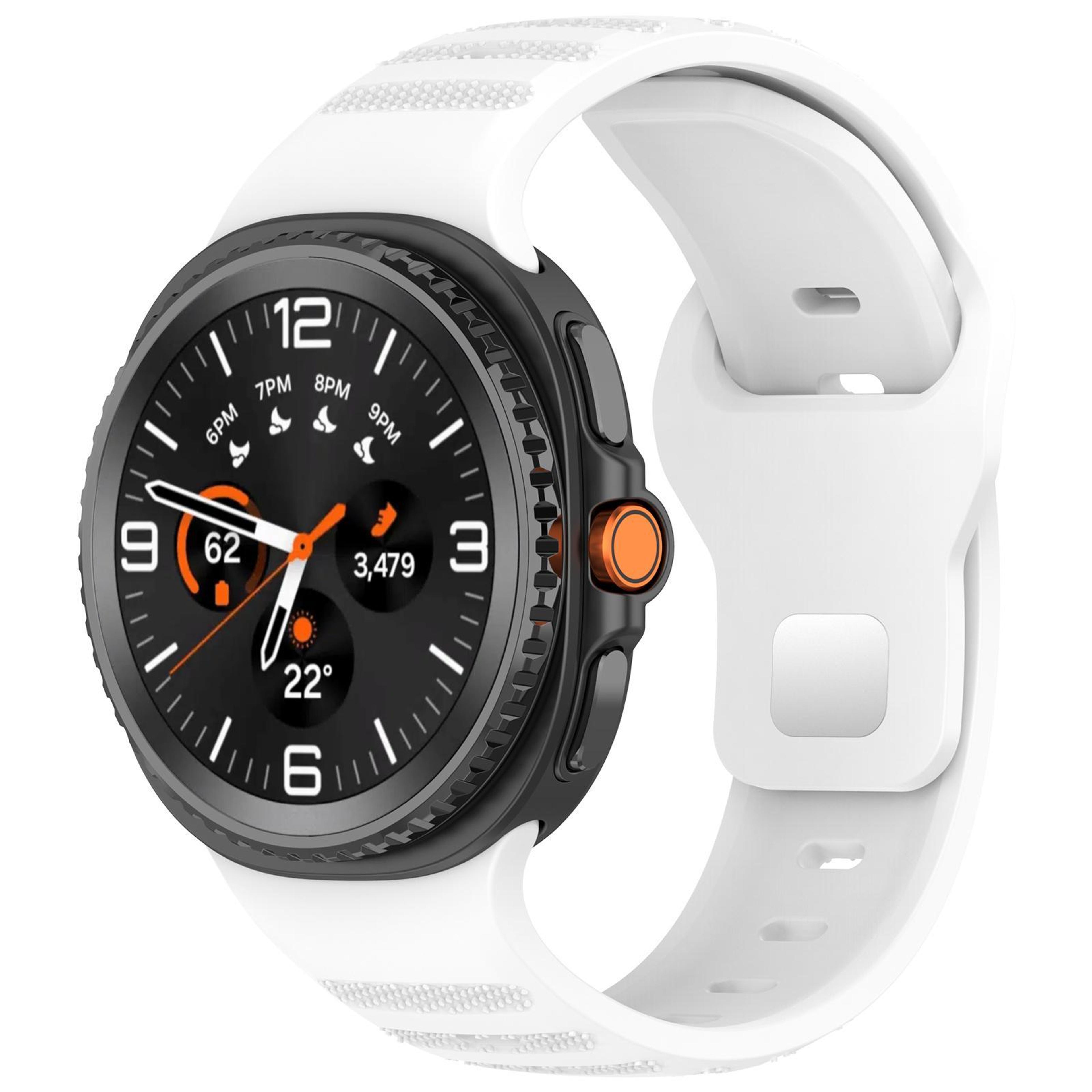XDfind Samsung Galaxy Watch Ultra Band Silicone Sport Strap With Silver Stud Buckle 17