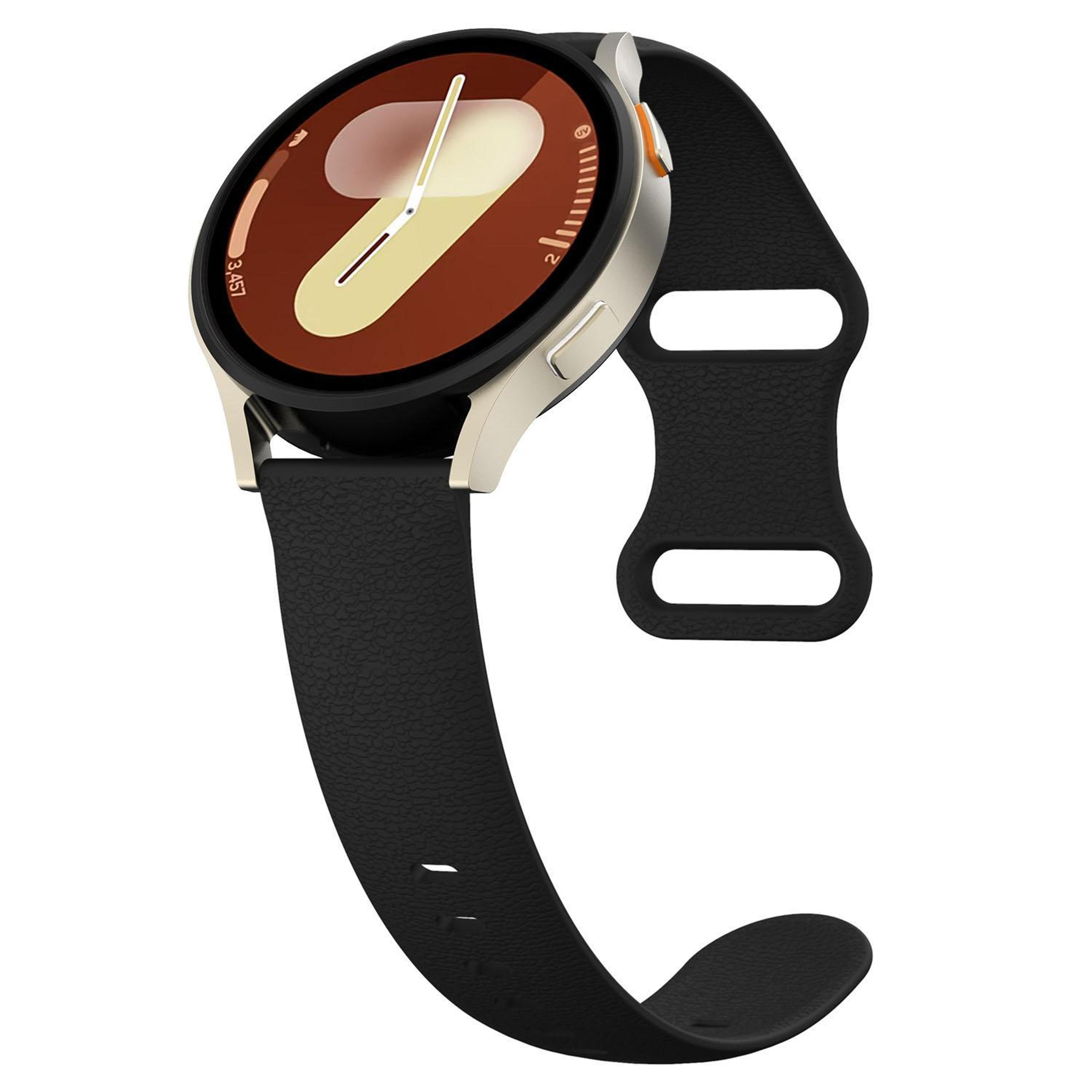 Silicone Watch Strap Lychee Texture Butterfly Clasp Replacement Watch Band 3
