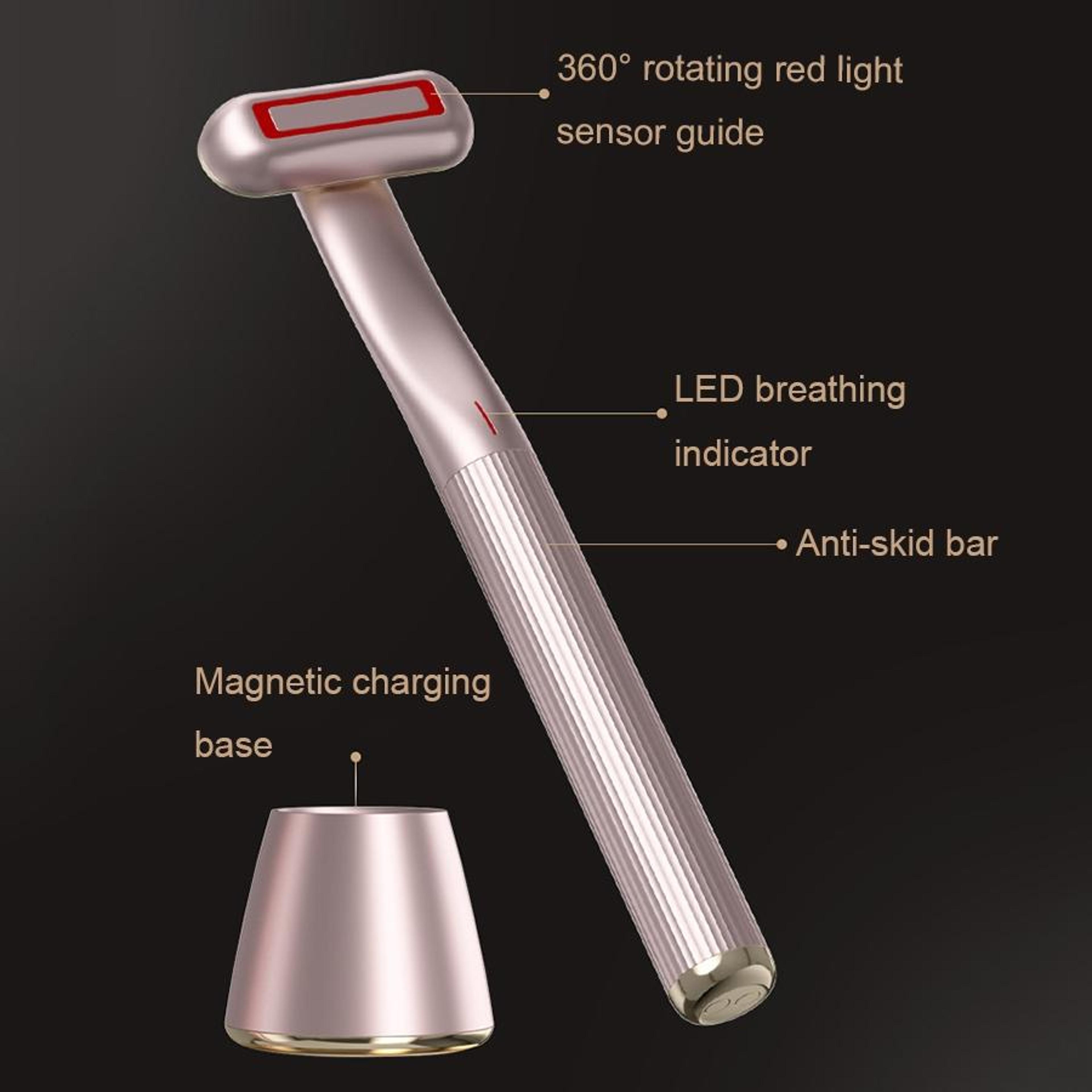 Microcurrent RF Facial Beauty Device With Rotating Massage Head For Skin Tightening And Rejuvenatio 3