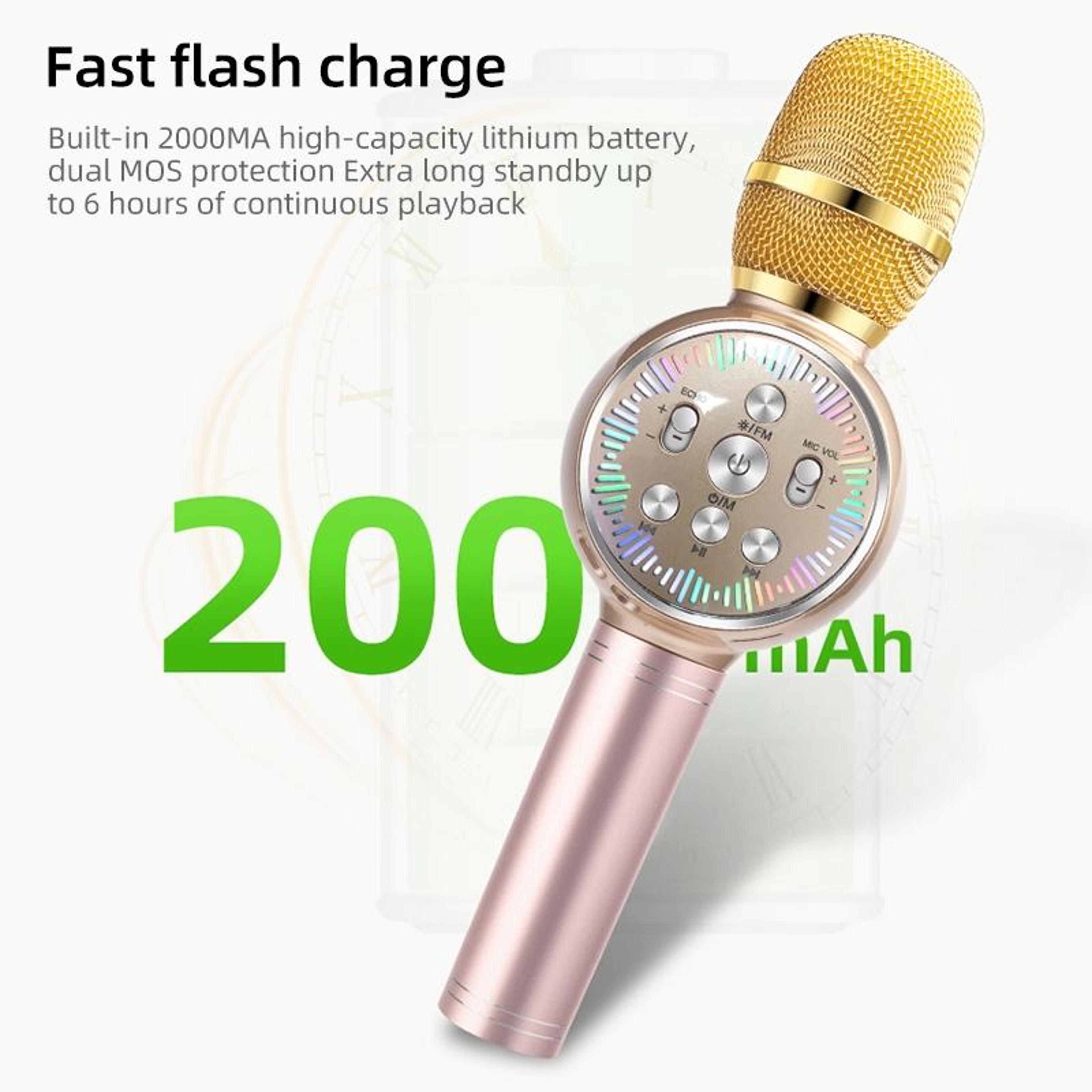 K2 Bluetooth Karaoke Wireless Microphone With Colorful LED Lights 2