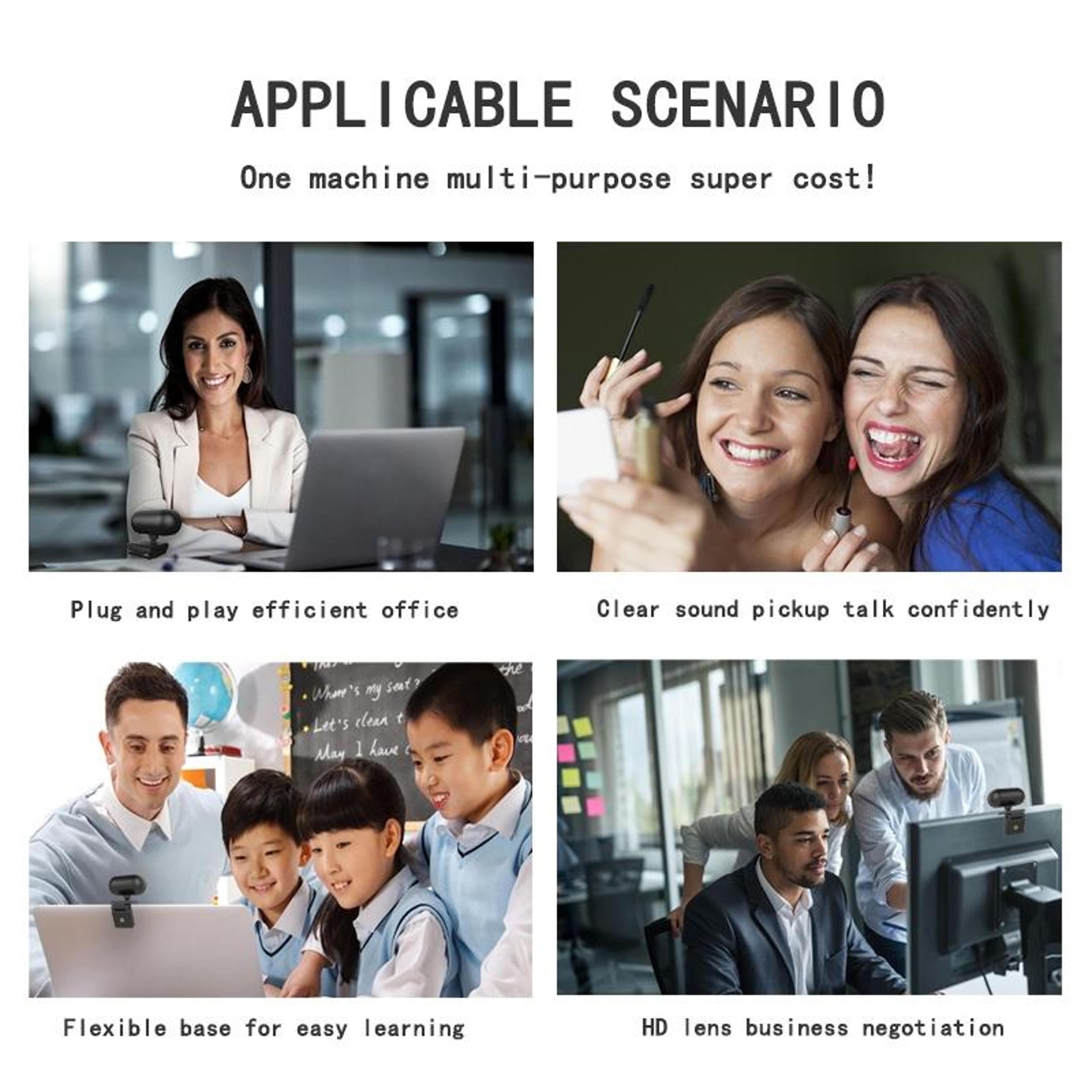 Webcam With Microphone And 360 Degree Rotation For Clear Video Calls 13