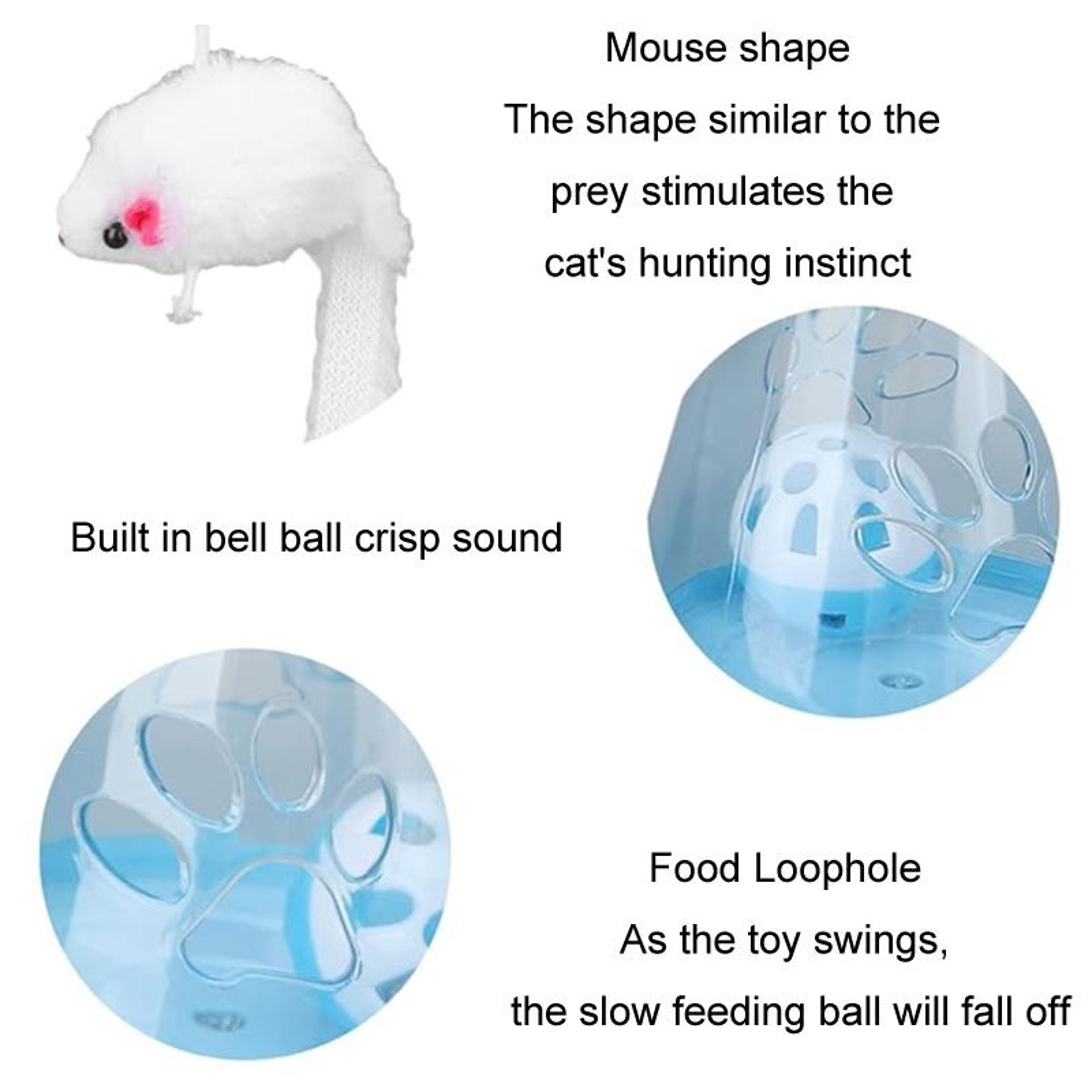 Interactive Cat Toy Treat Dispenser Tumbler Ball With Teaser Wand For Indoor Cats 3