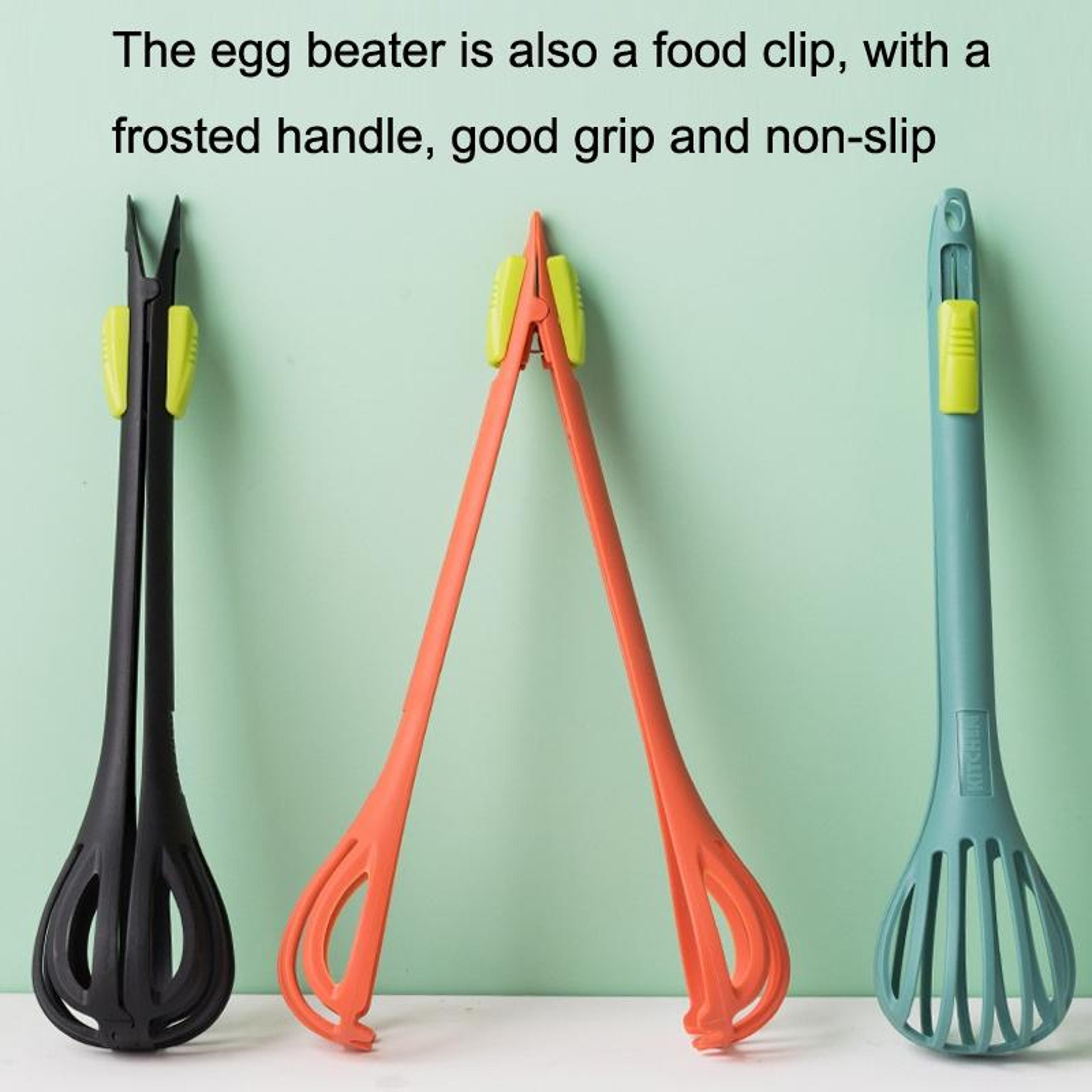 Manual Egg Whisk And Food Tongs Multi Purpose Nylon Kitchen Baking Tool 7