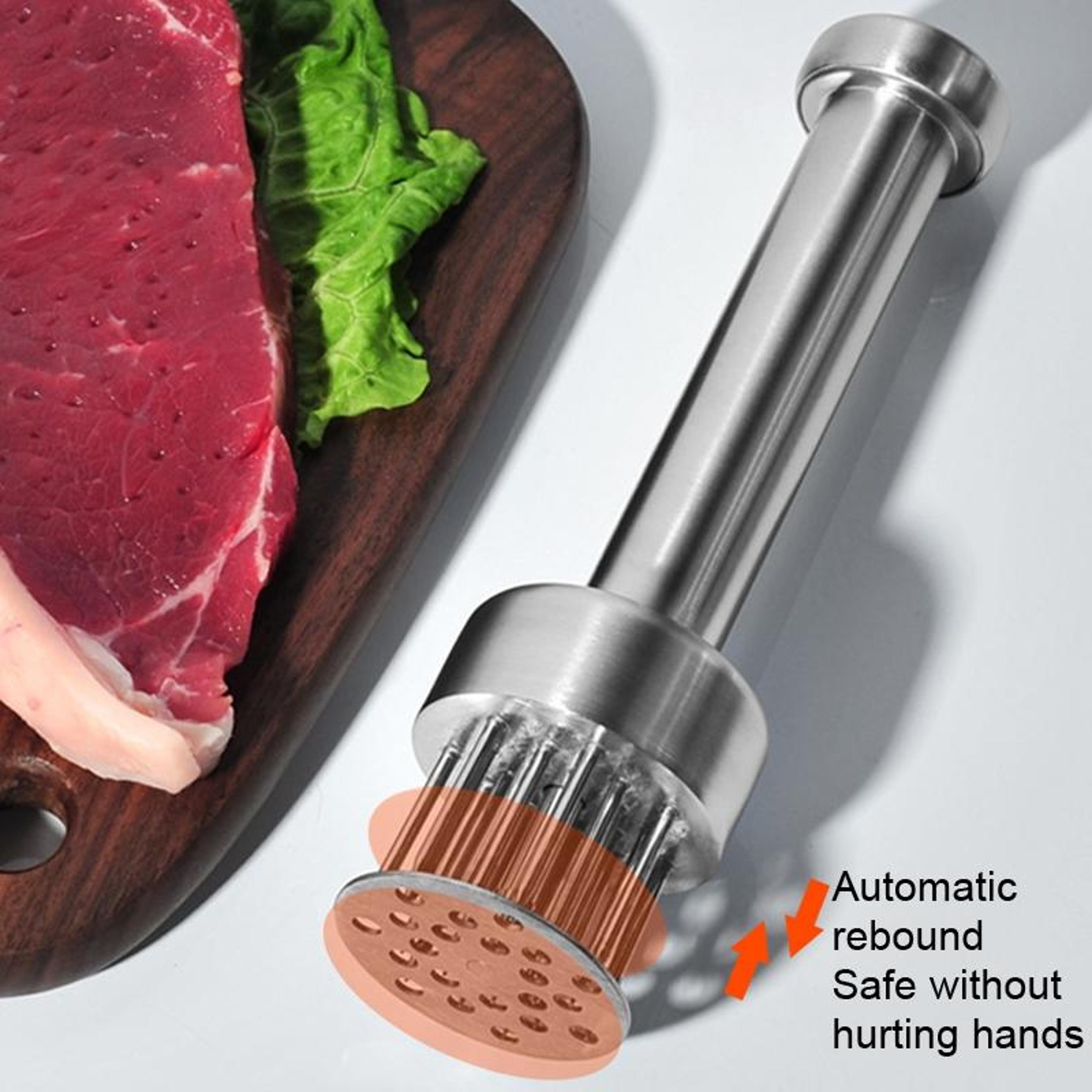 Meat Tenderizer Tool Stainless Steel Steak Tenderizer With Cleaning Brush 4
