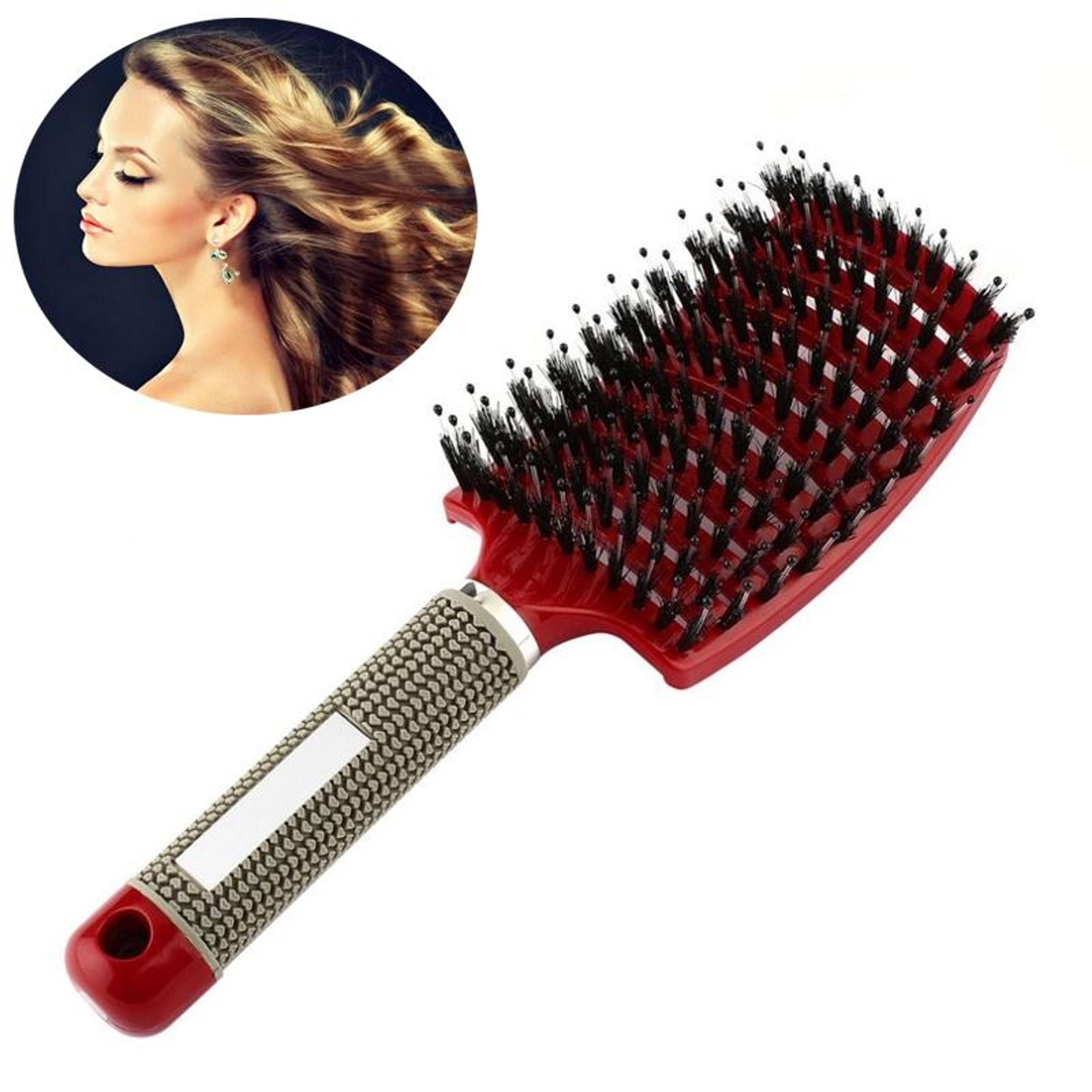 Scalp Massage Detangling Hair Brush For Curly Wet Dry Hair With Nylon Bristles 7