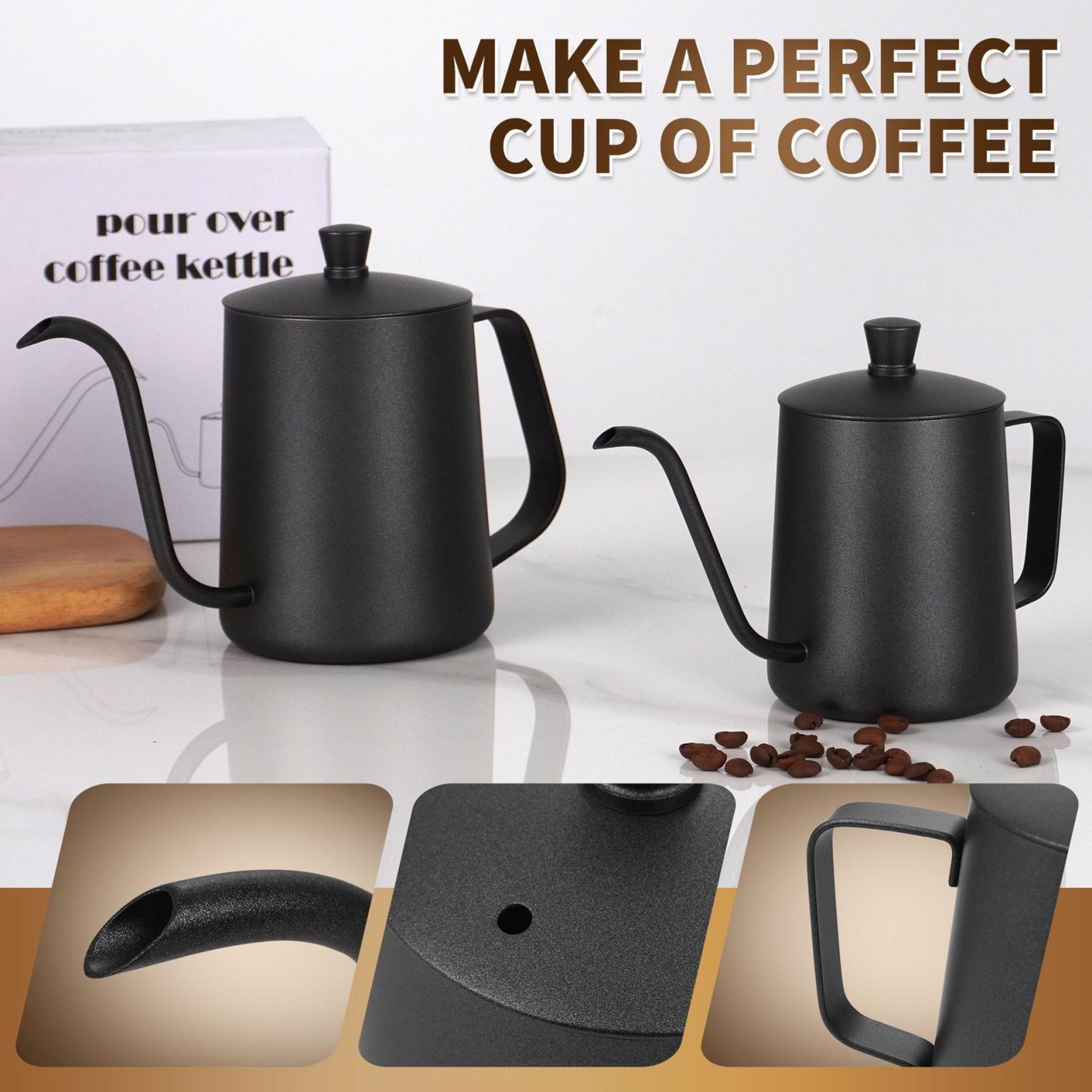 Stainless Steel Pour Over Coffee Pot With Swan Neck Spout For Precise Brewing 4