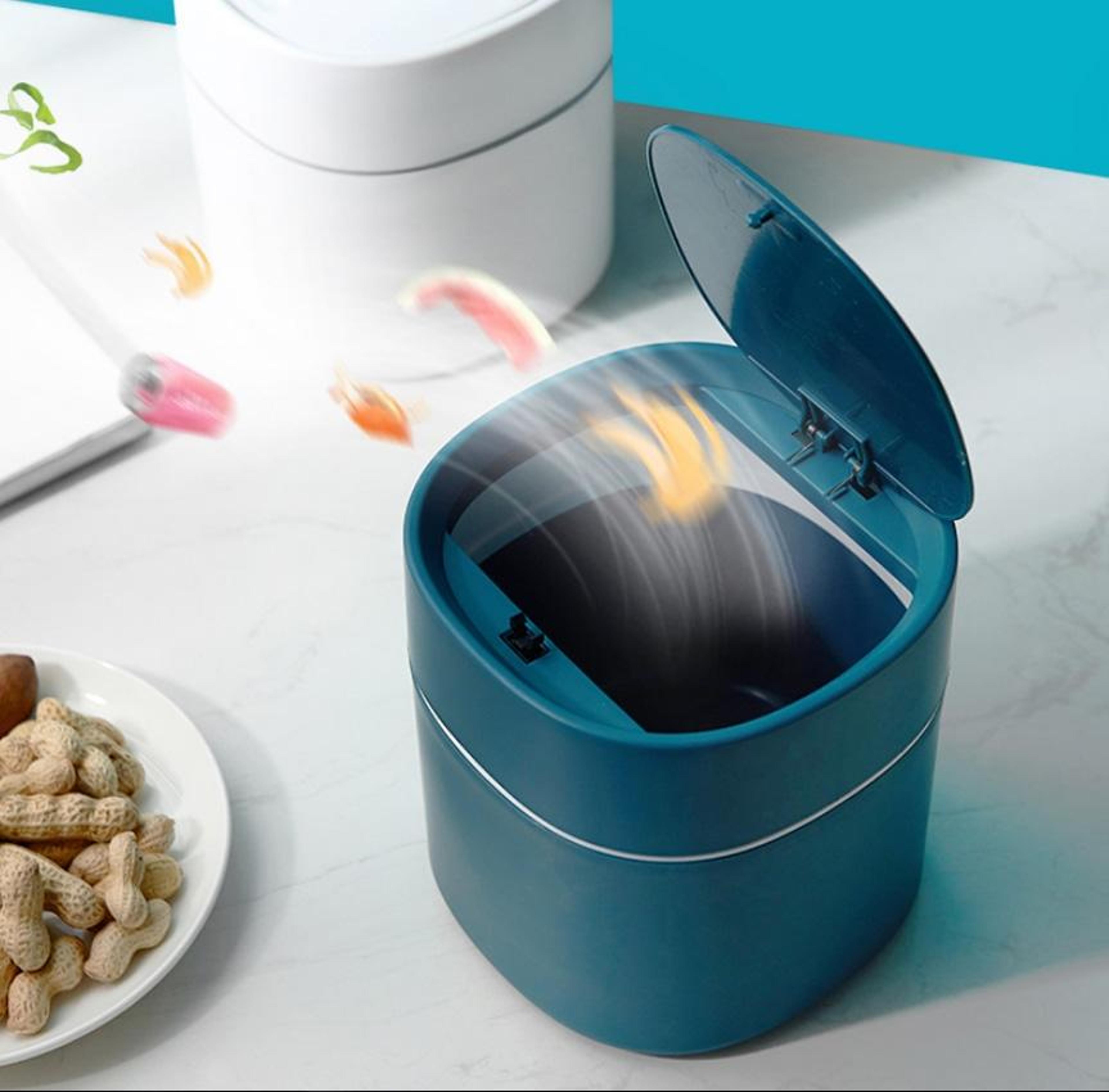 Mini Desktop Trash Can With Flip Lid Covered Storage For Clean Spaces 4
