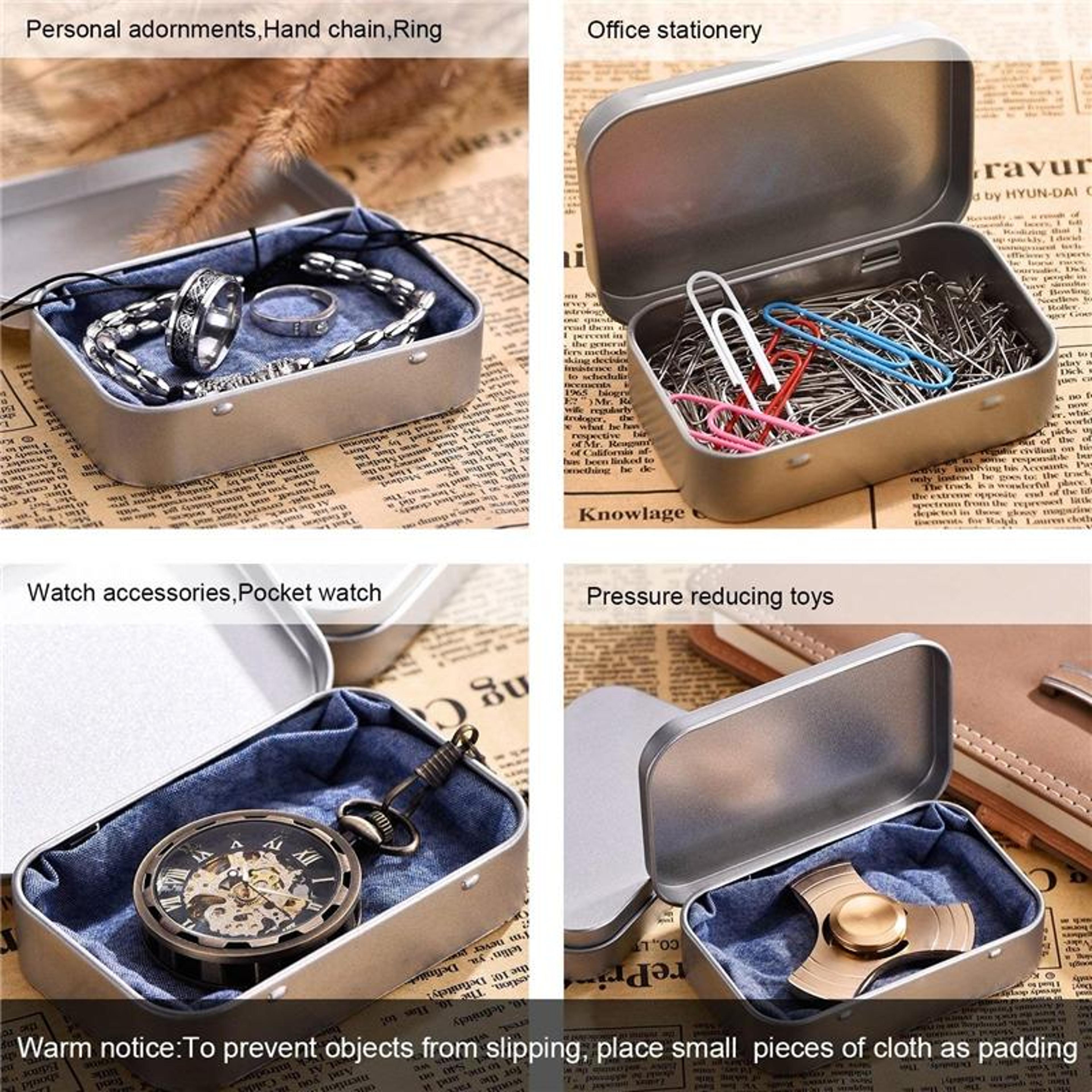 Premium Metal Business Card Holder Tinplate Storage Box With Flip Lid For Cards Cash Small Essentia 5