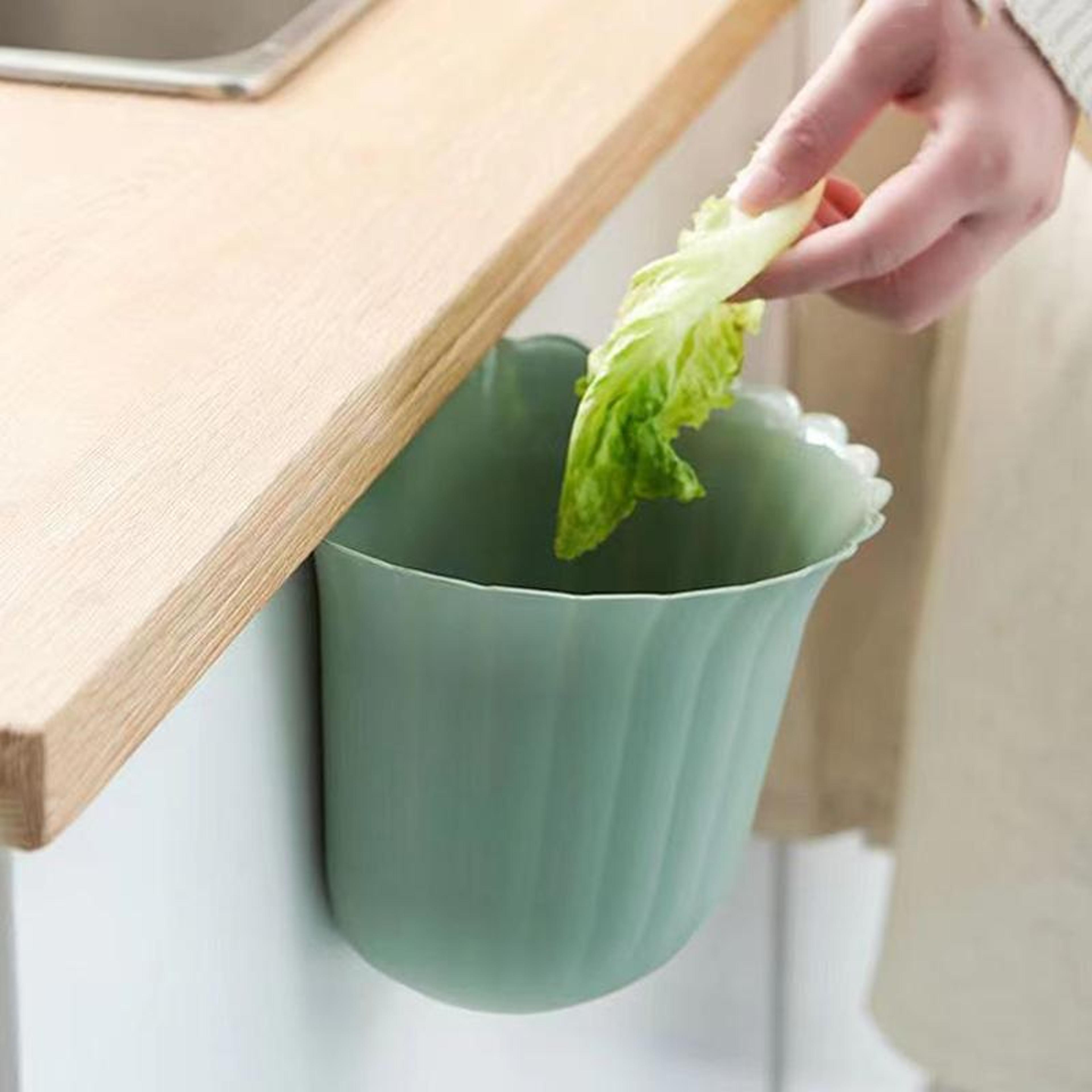 Foldable Hanging Kitchen Trash Can Space Saving Cabinet Door Wall Mounted Trash Bin 8