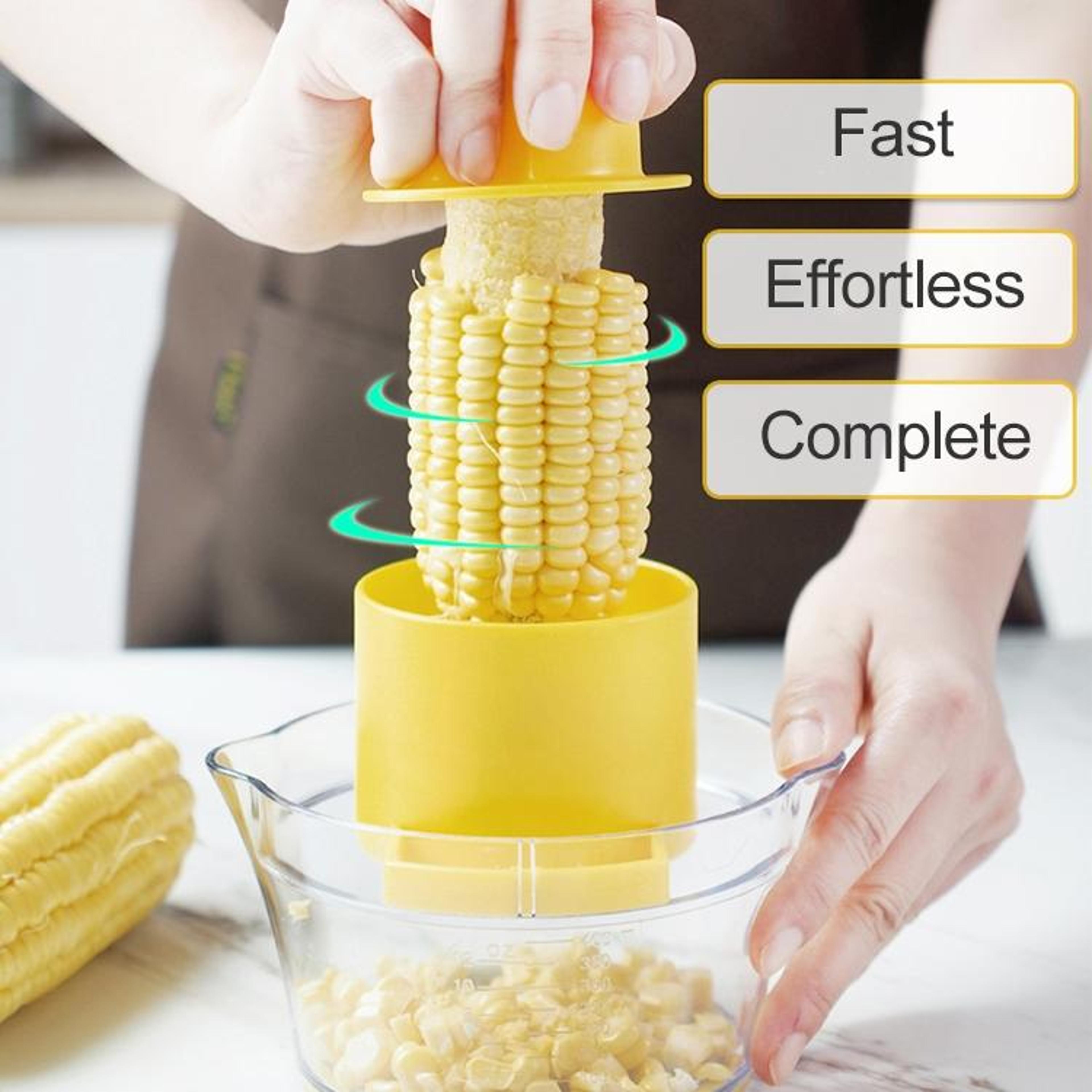 Stainless Steel Corn Stripper Tool Manual Corn Kernel Remover Kitchen Peeler With Collection Cup 6