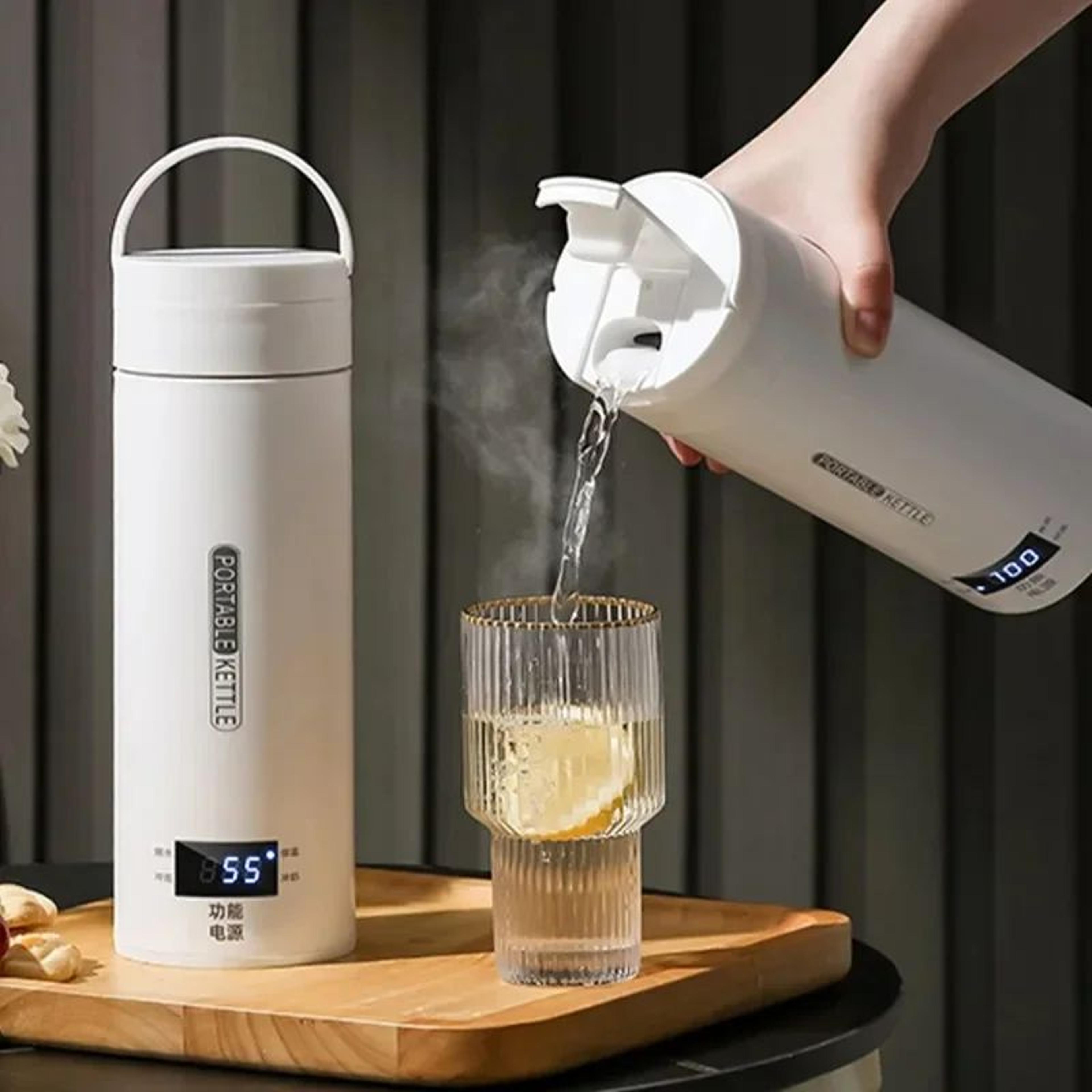portable electric kettles for travel, tea & coffee kettle with anti-scald water thermal cup