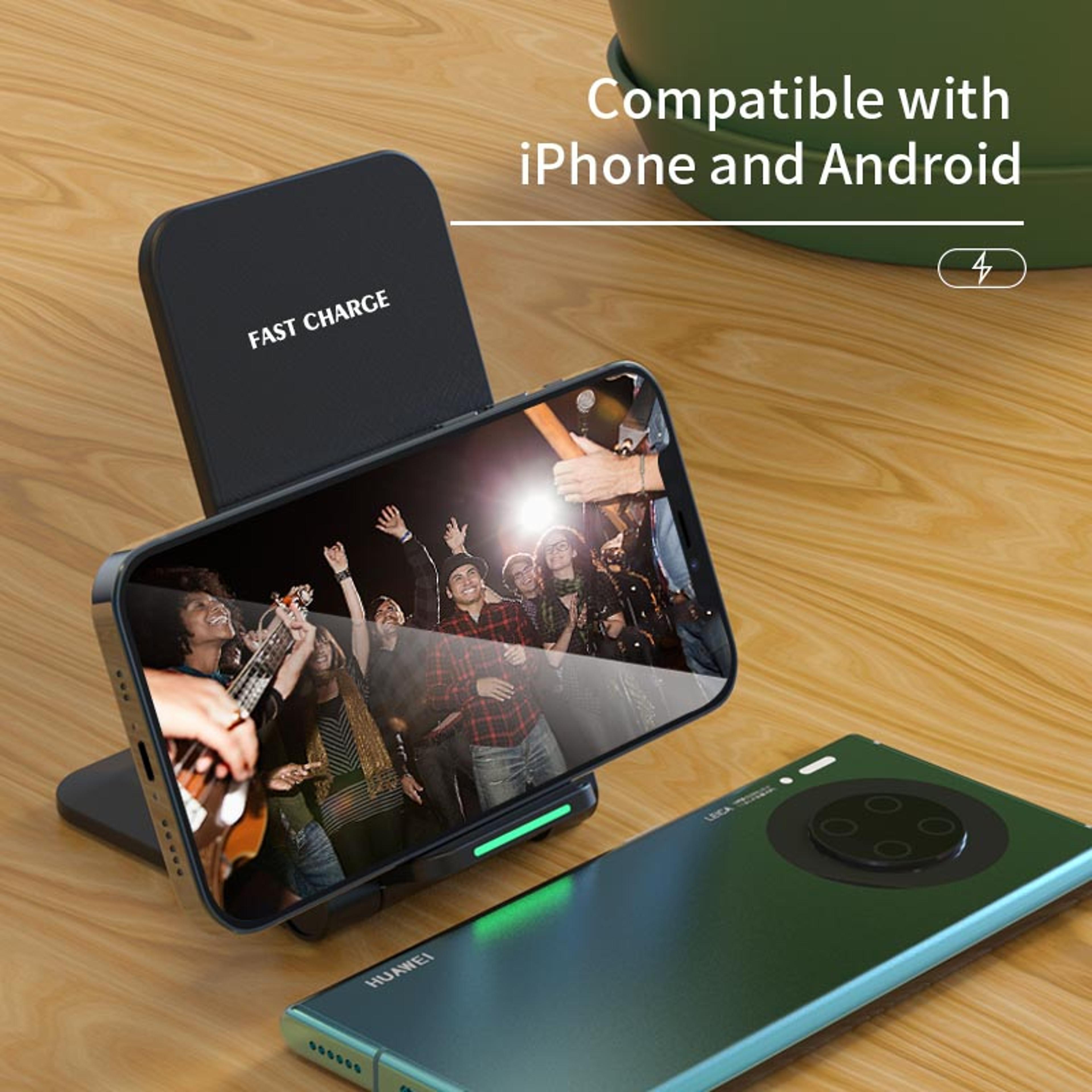 Foldable Wireless Charger Stand 100W QiCertified Fast Charging For IPhone Samsung Xiaomi Huawei Pho 2