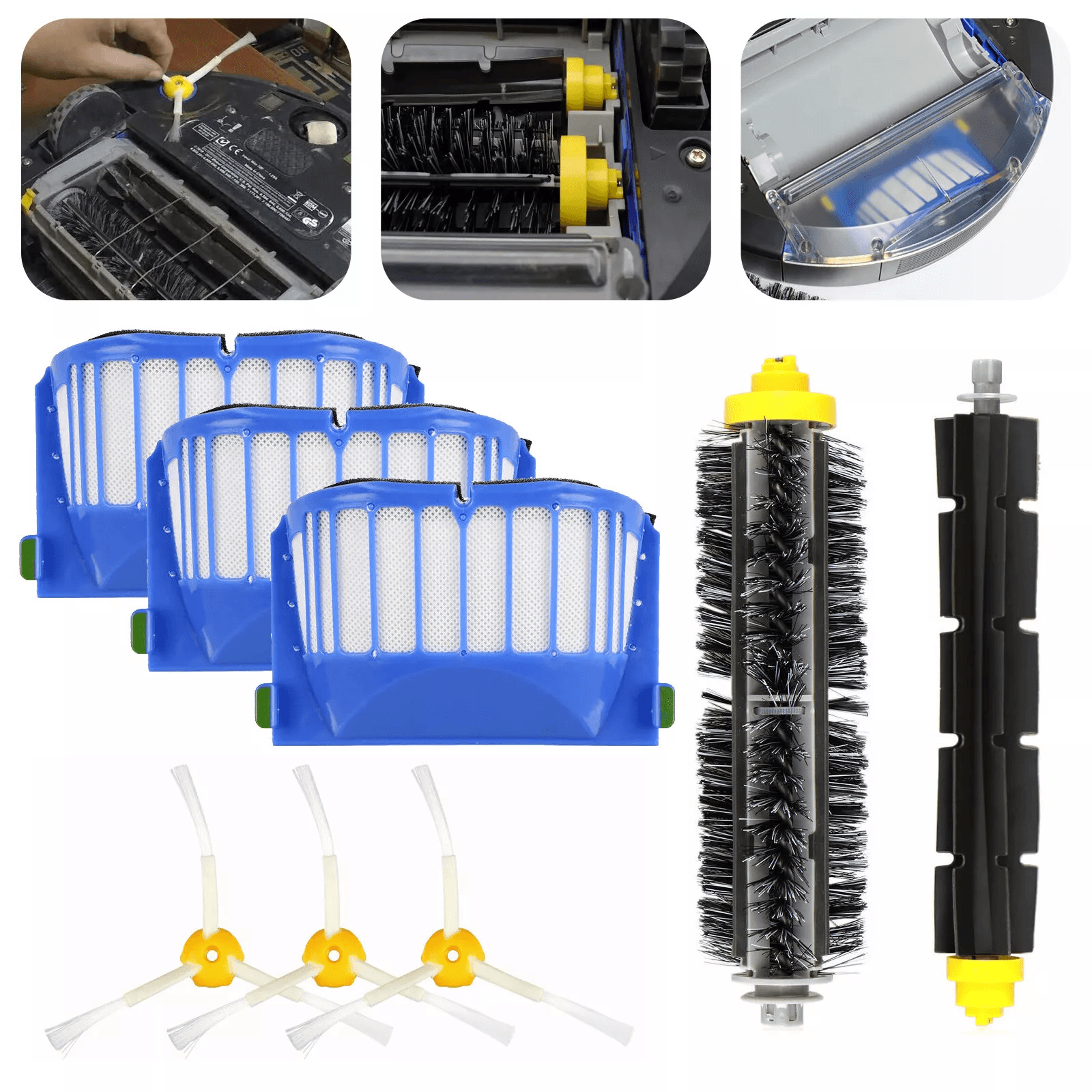 roomba replacement parts kit with filters and brush set for irobot 600 series