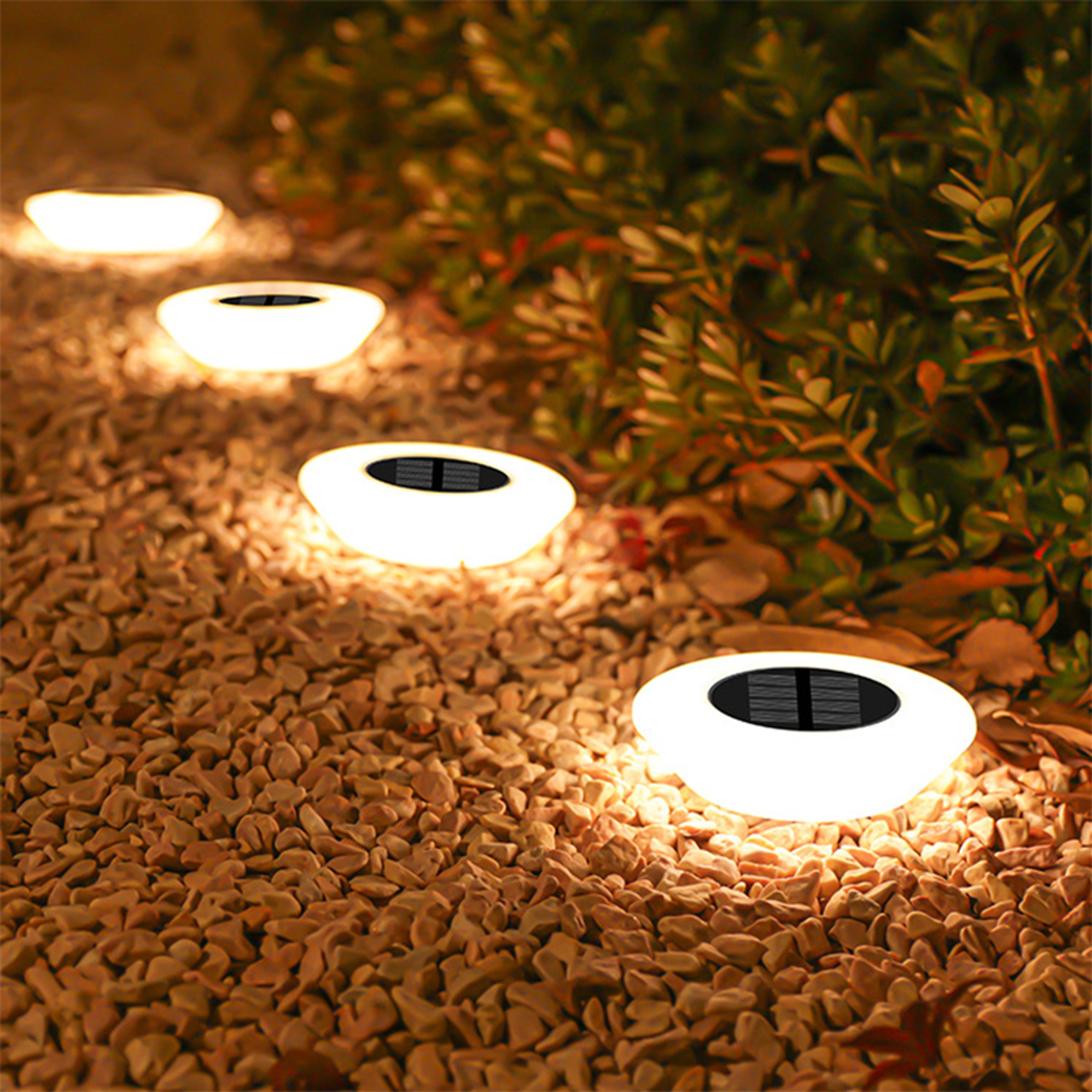 360° solar lights outdoor lamp, ip65 waterproof led floor lights for garden, yard, driveway & patio