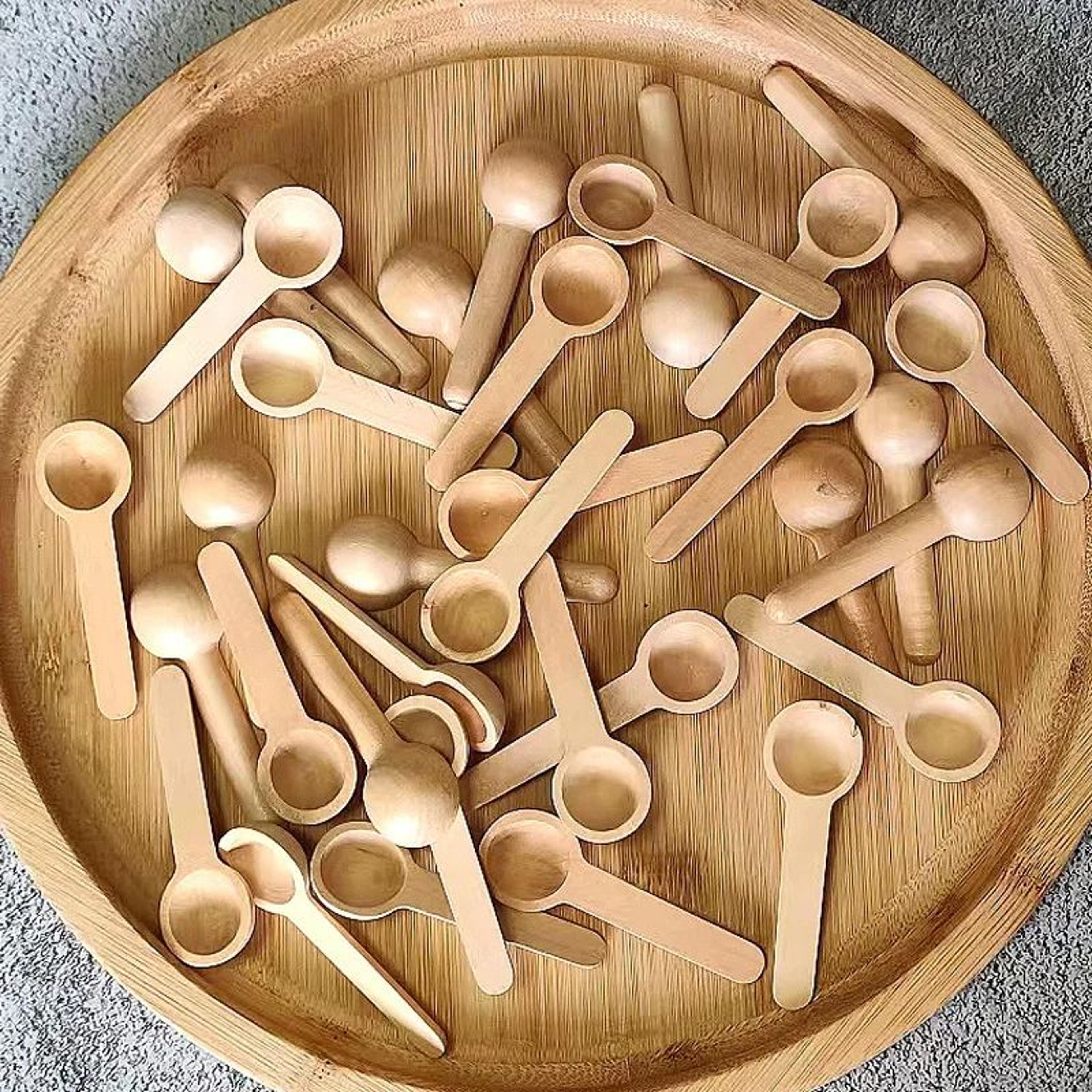 10pcs mini wooden spoons for kitchen seasoning, honey, coffee, salt, spice jars – natural wood measuring