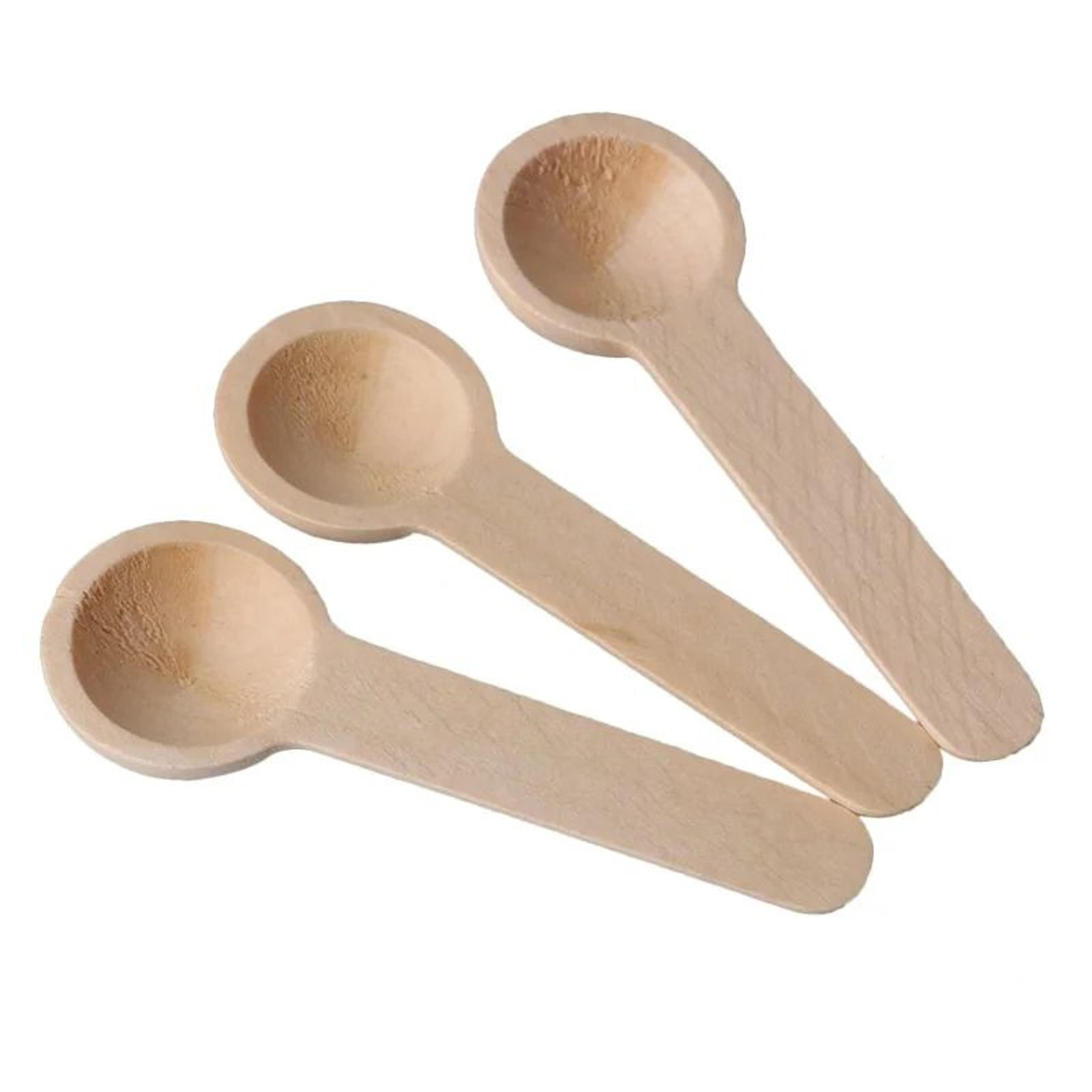 10Pcs Mini Wooden Spoons For Kitchen Seasoning Honey Coffee Salt Spice Jars  Natural Wood Measuring 1