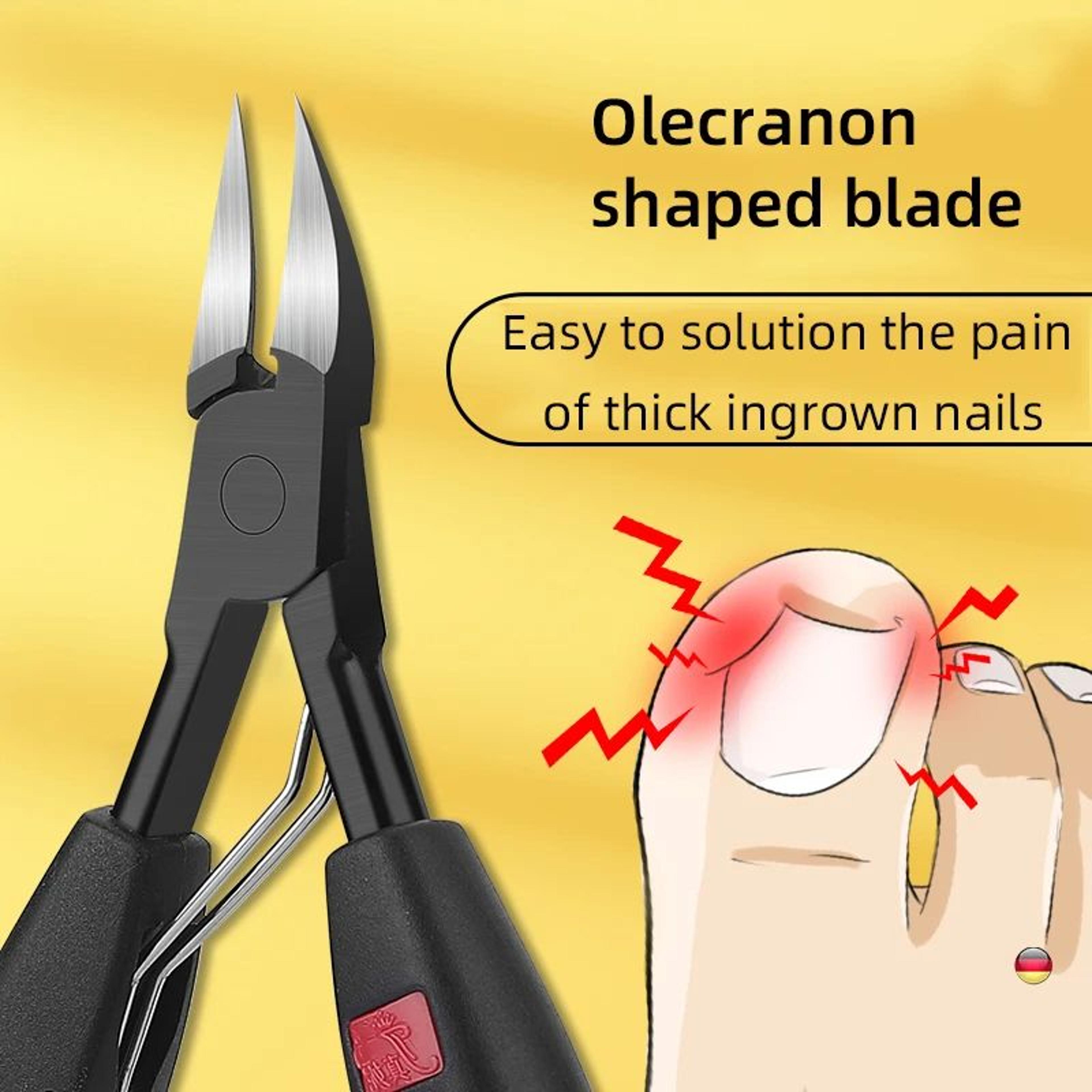 ingrown nail clippers & toenail cutter professional stainless steel pedicure tool for thick nail correction deep groove