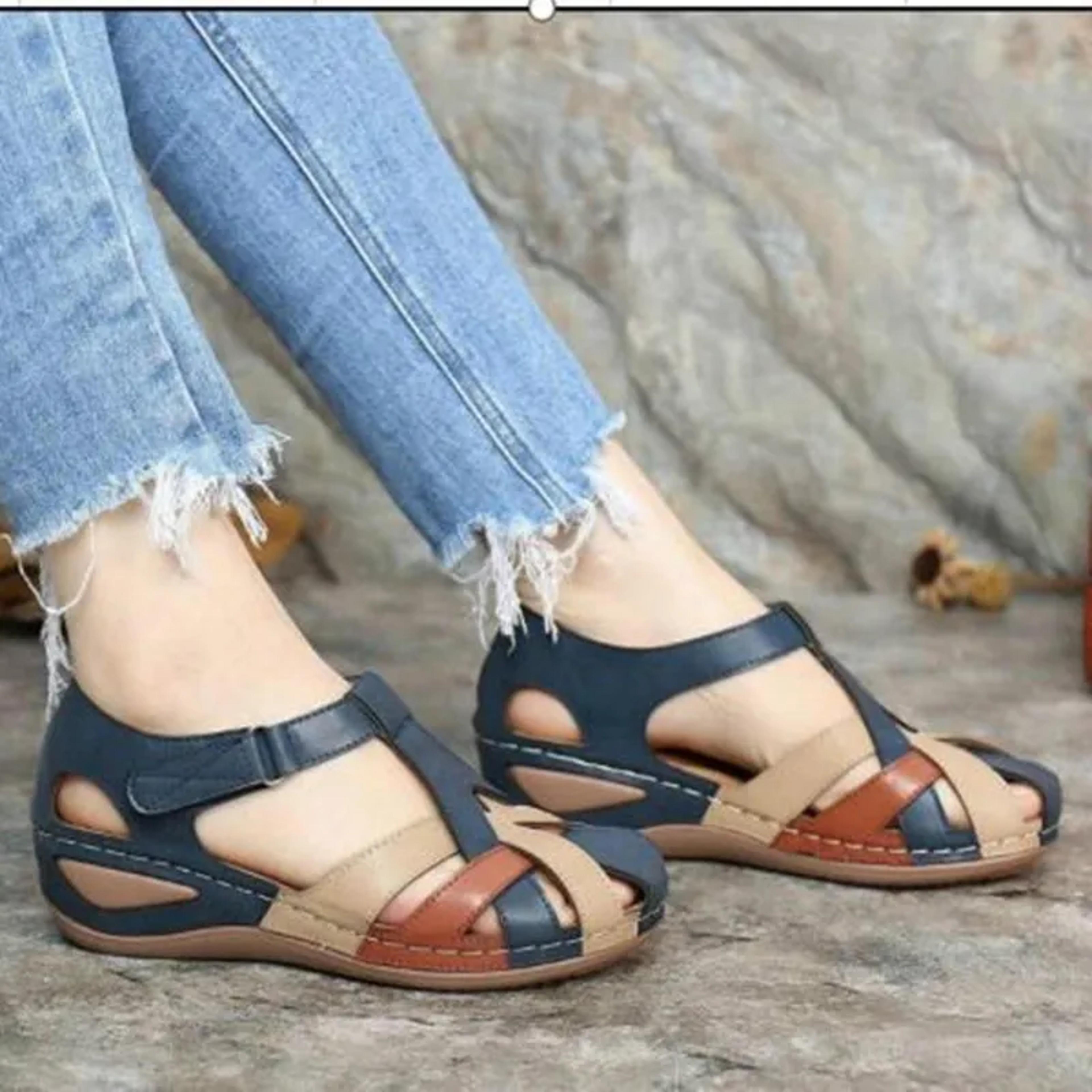 Womens Summer Roman Sandals Flat Beach Flip Flops  Casual Mules 2