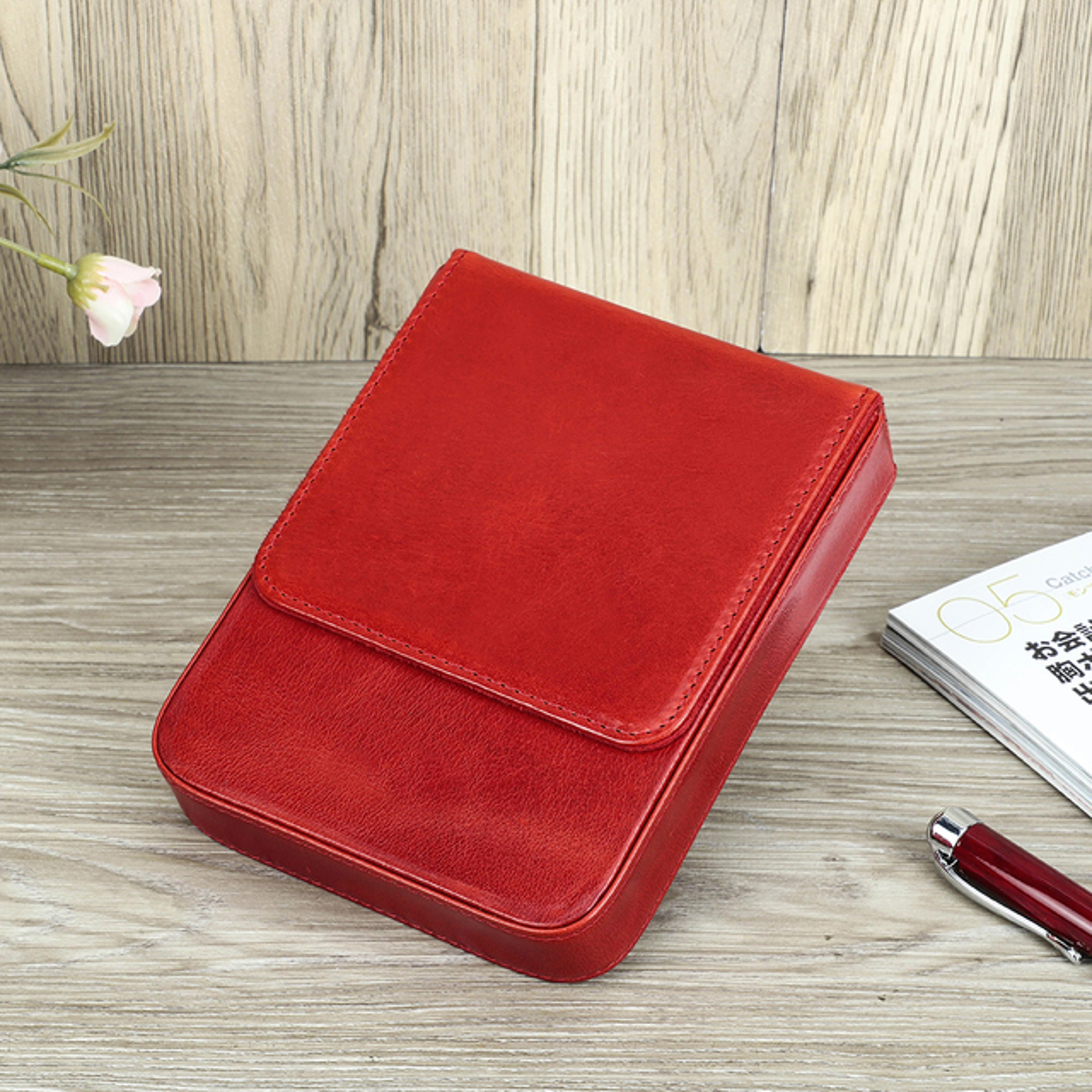 Leather Fountain Pen Case Handmade Cowhide Pen Pouch Organizer For Adults Students Office Retro Pen 8