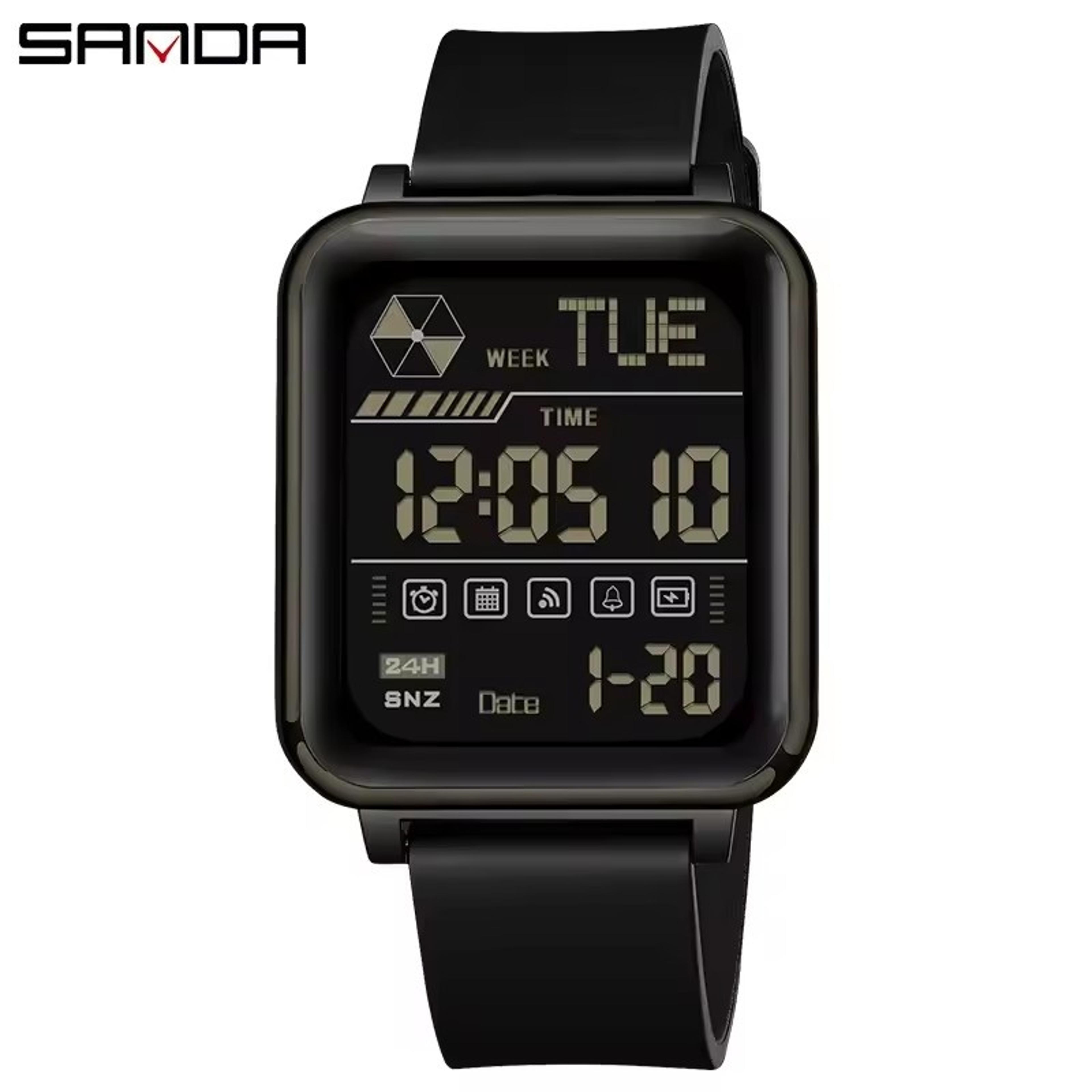 Waterproof Mens Sports Watch Luxury LED Digital Stopwatch Large Dial Night Light Date Week Display 1