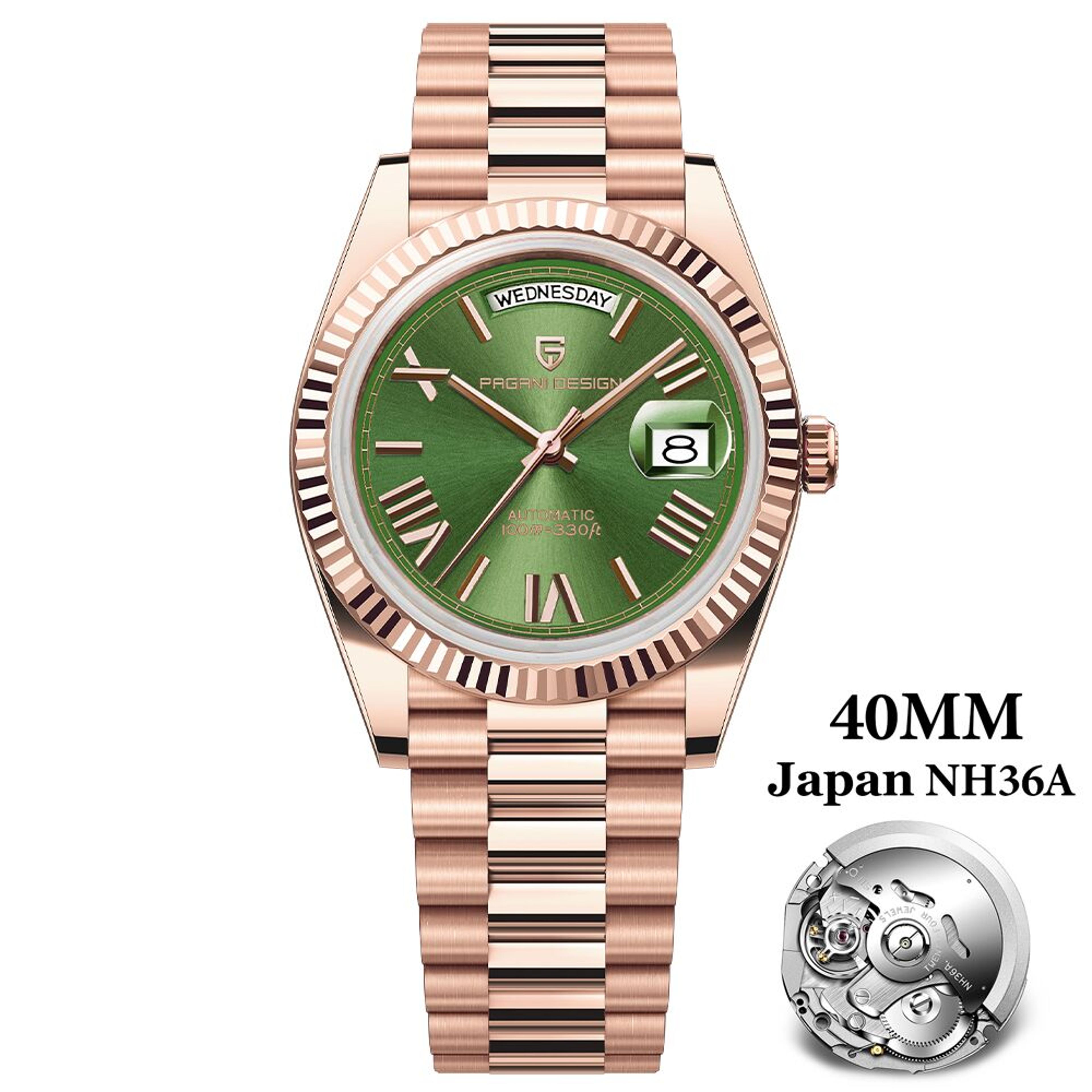 Top Luxury PAGANI DESIGN DD40 Mens Watches Automatic Mechanical Sapphire Mirror Mens Wrist Watch 12