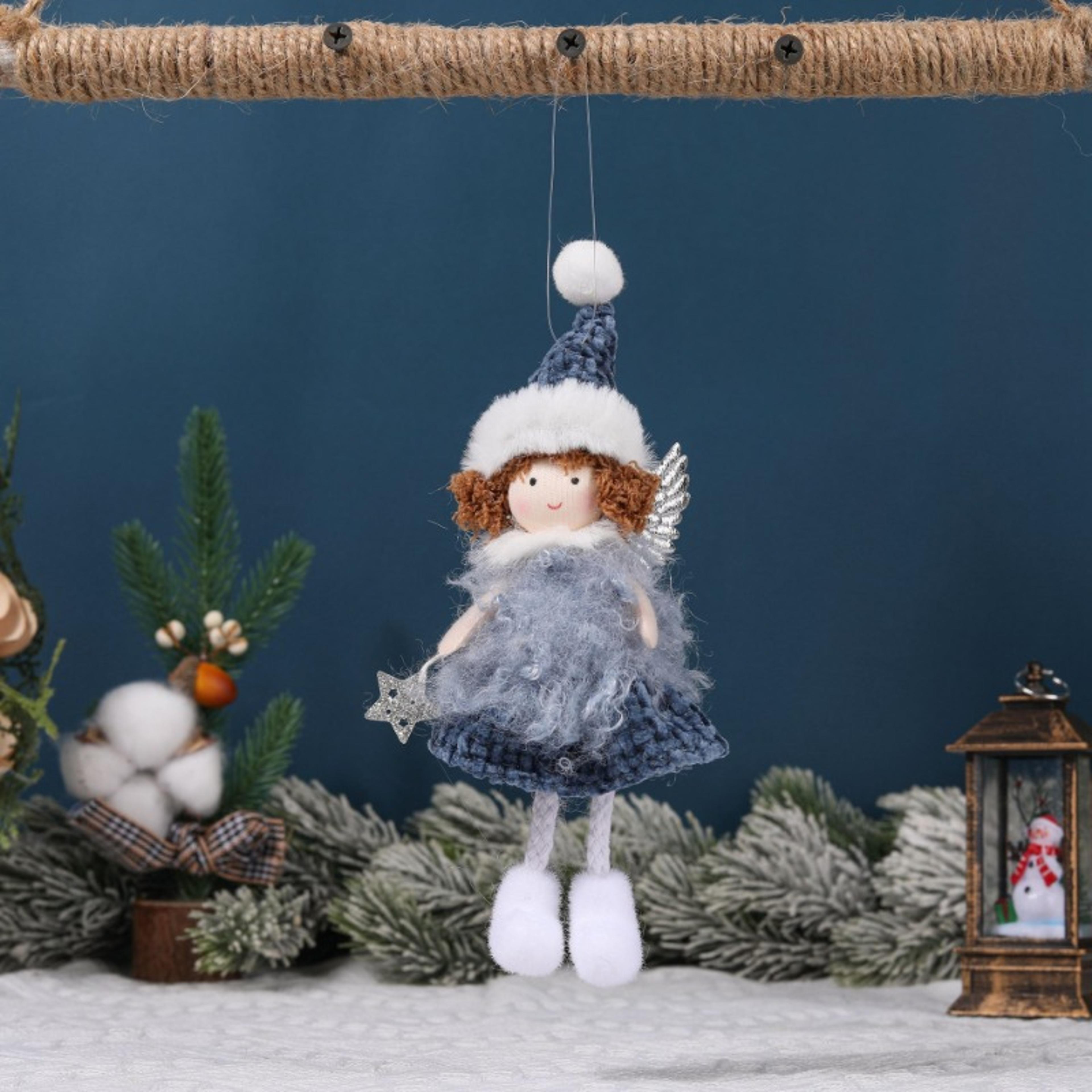 Cute Angel Christmas Doll Pendant Plush Hanging Girl Ornament Xmas Tree Decoration Holiday New Year 3