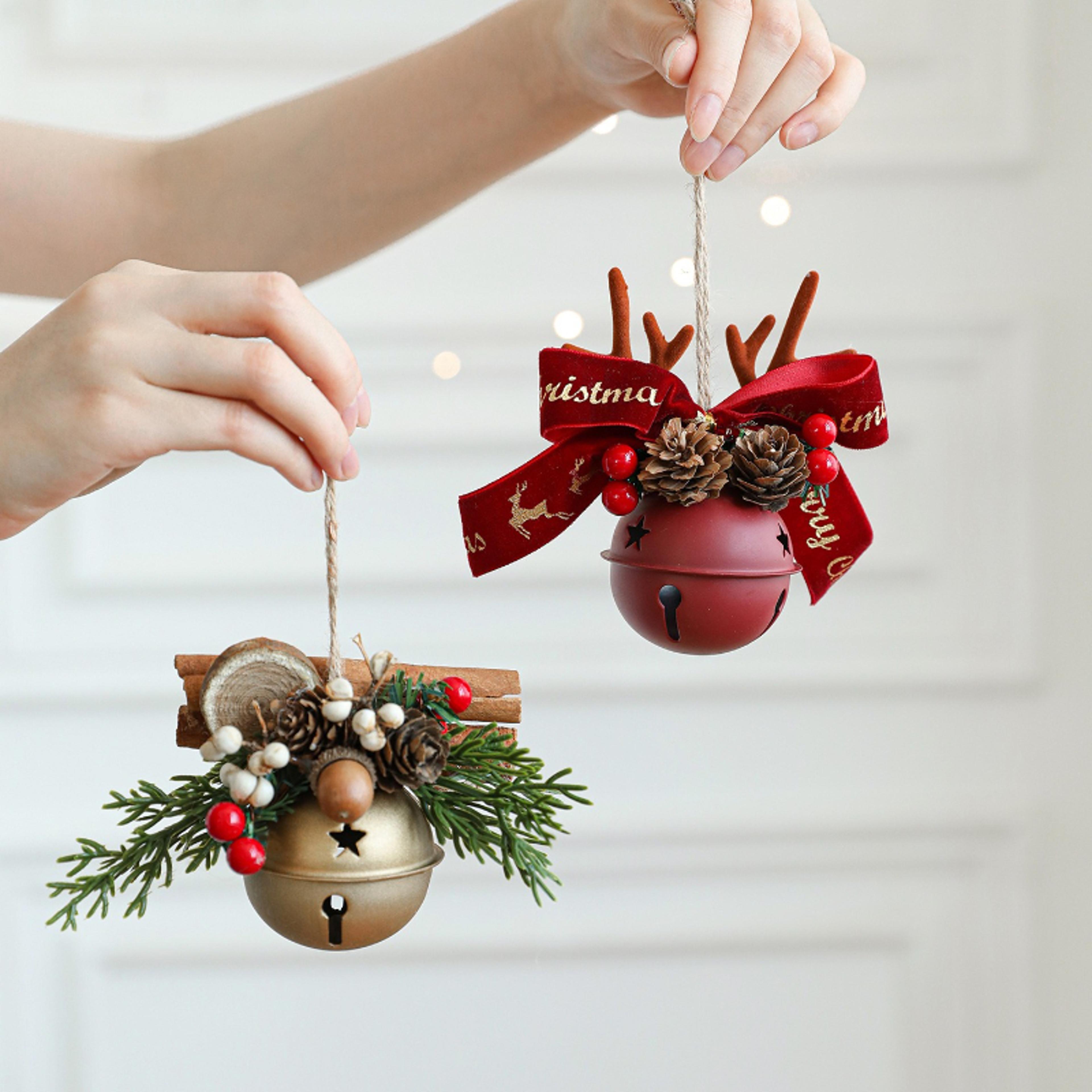 Mixed Pendant Christmas Tree Christmas Bell Antlers Bow Pinecone Bell Showcase Car Hanging Decorati 1