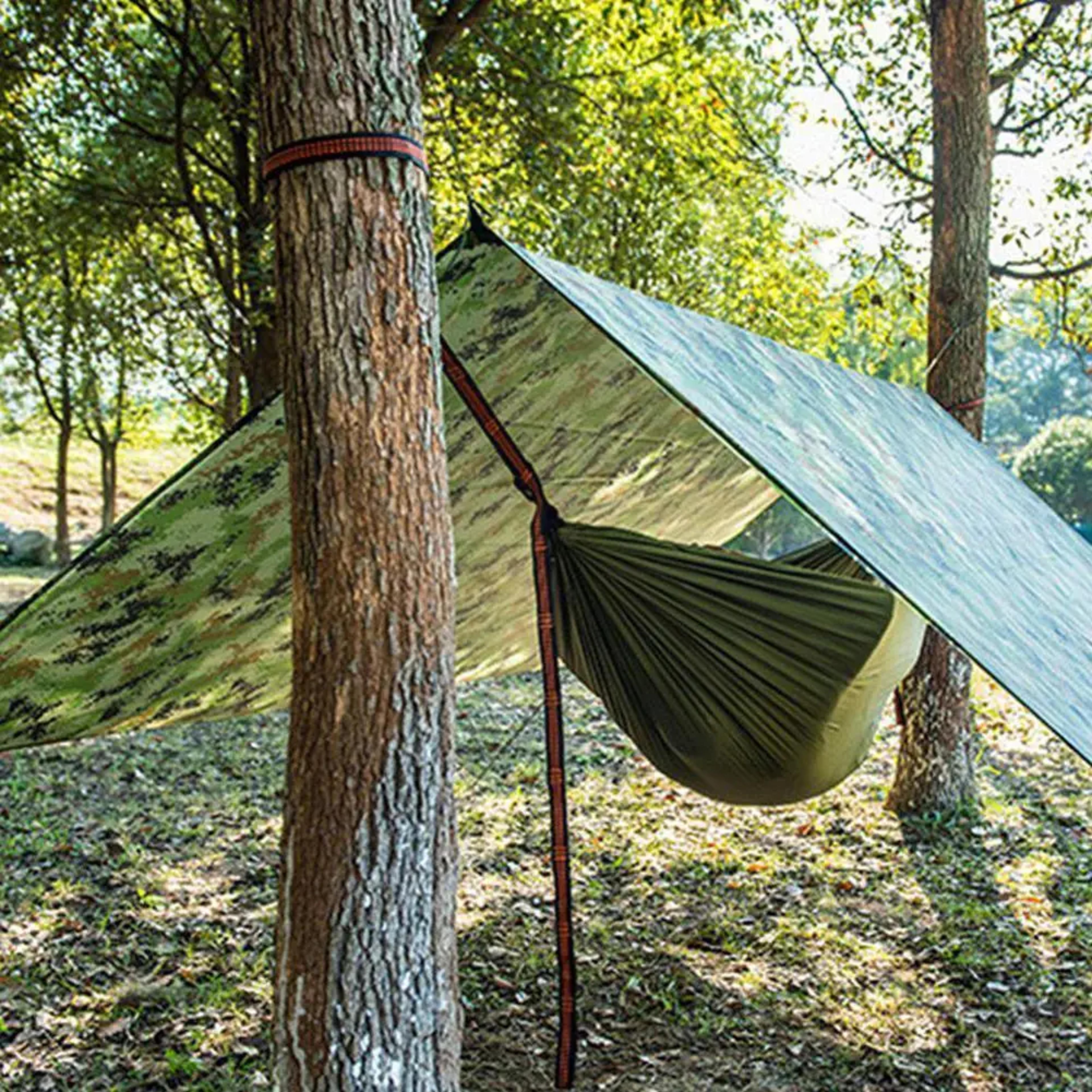 Portable Camping Tarp Waterproof Camouflage Rain Fly Sun Shelter Ground Mat 2