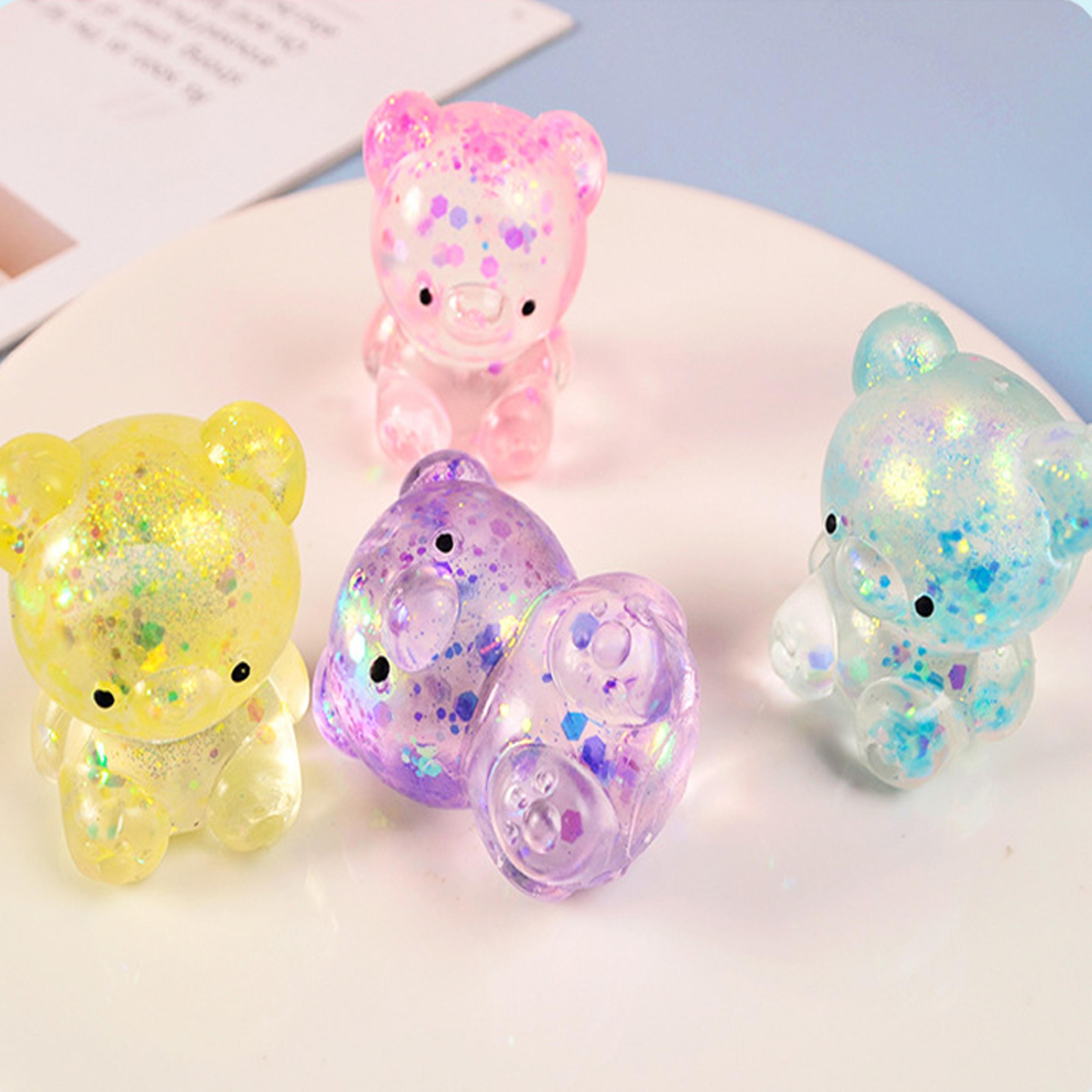 Glitter Gummy Bear Stress Relief Toy Soft Squishy Fidget Toy For Kids  Adults 5