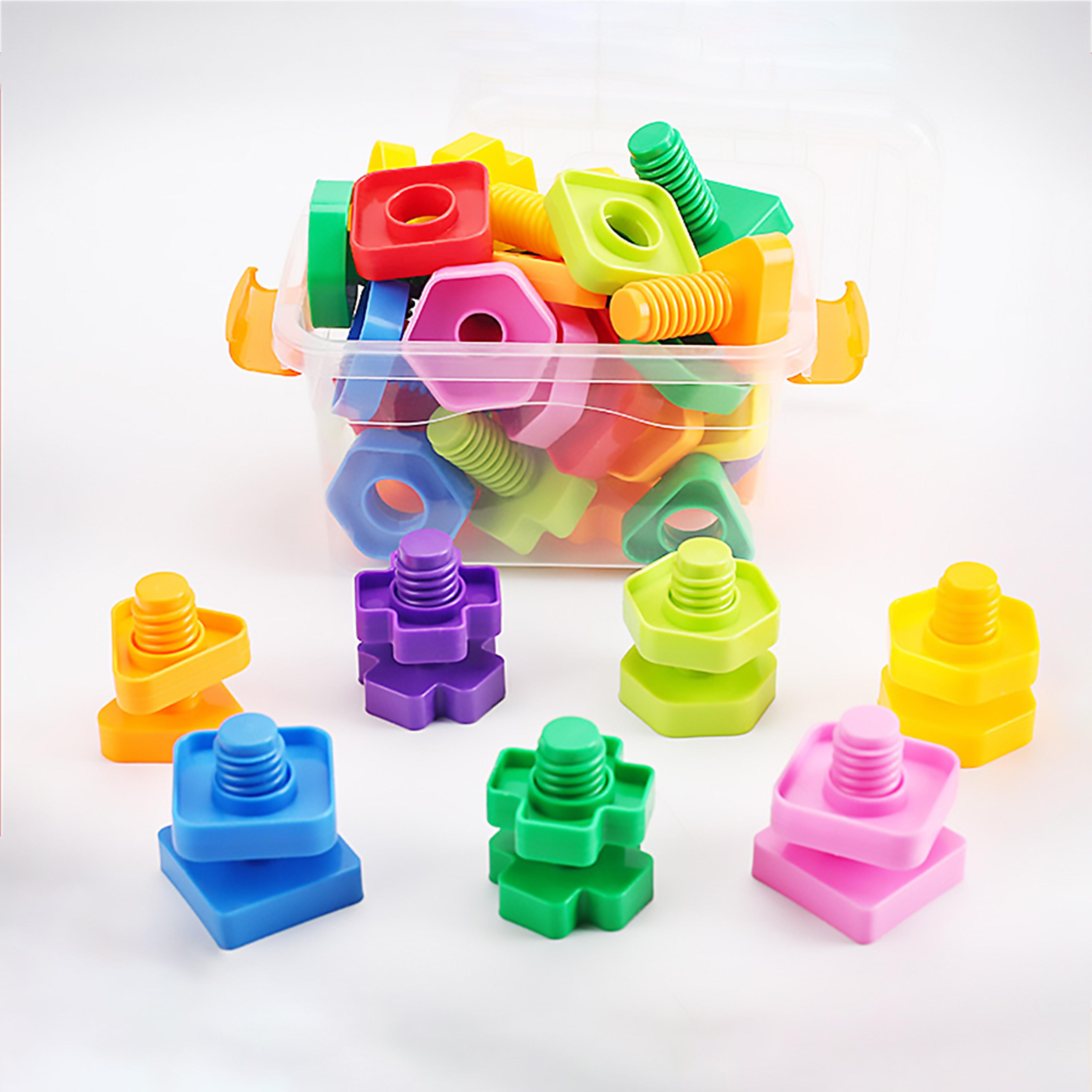 Montessori Screw Mosaic Building Blocks Set For Kids Fine Motor Learning Toy 2