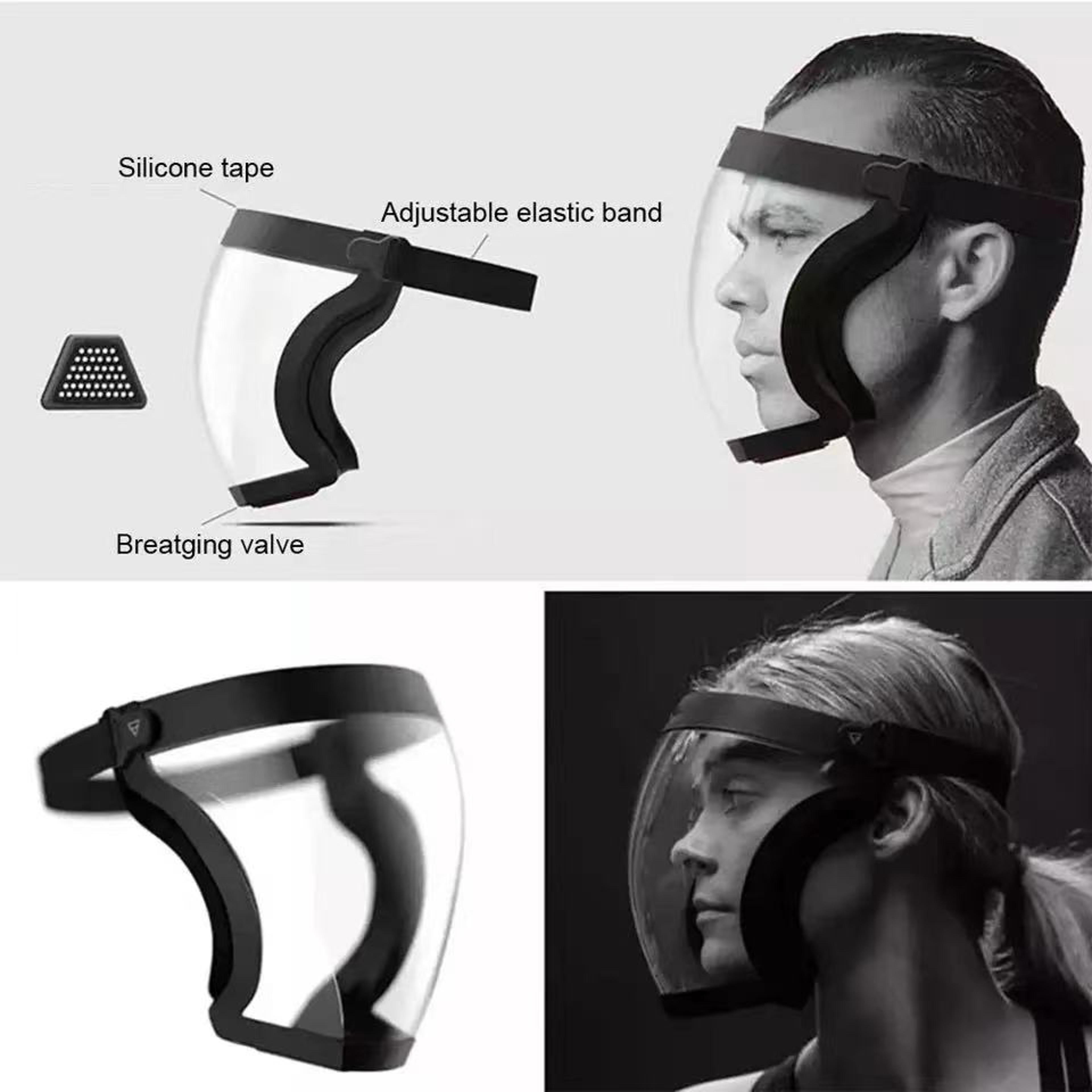 Anti Fog Full Face Shield With Filters Kitchen  Work Safety Mask 2