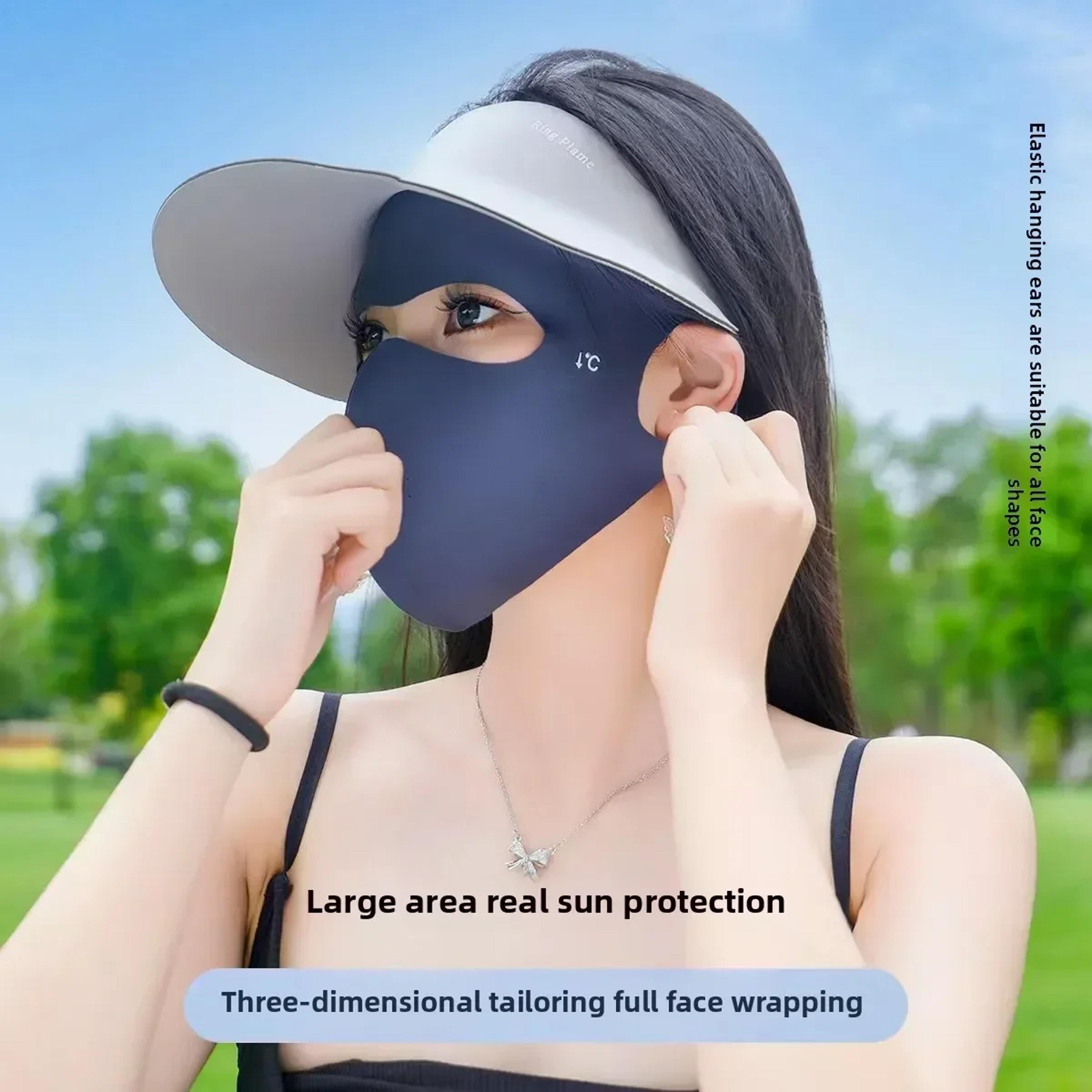 Women Summer UV Protection Face Mask Adjustable Full Face Sun Shield For Hiking  Cycling 3