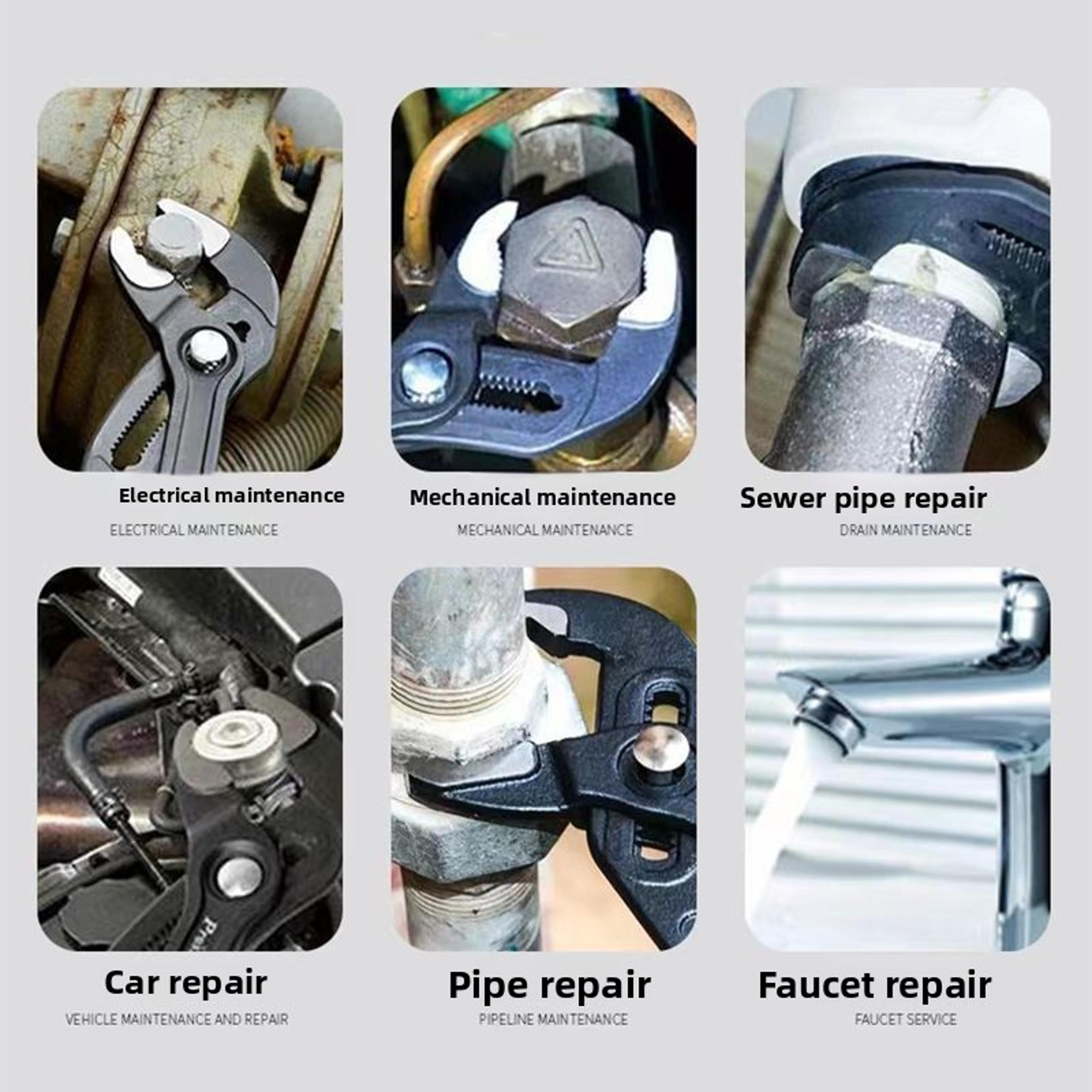 Adjustable Pipe Pliers Wrench For Plumbing Repairs With Wide Jaw Grip 2