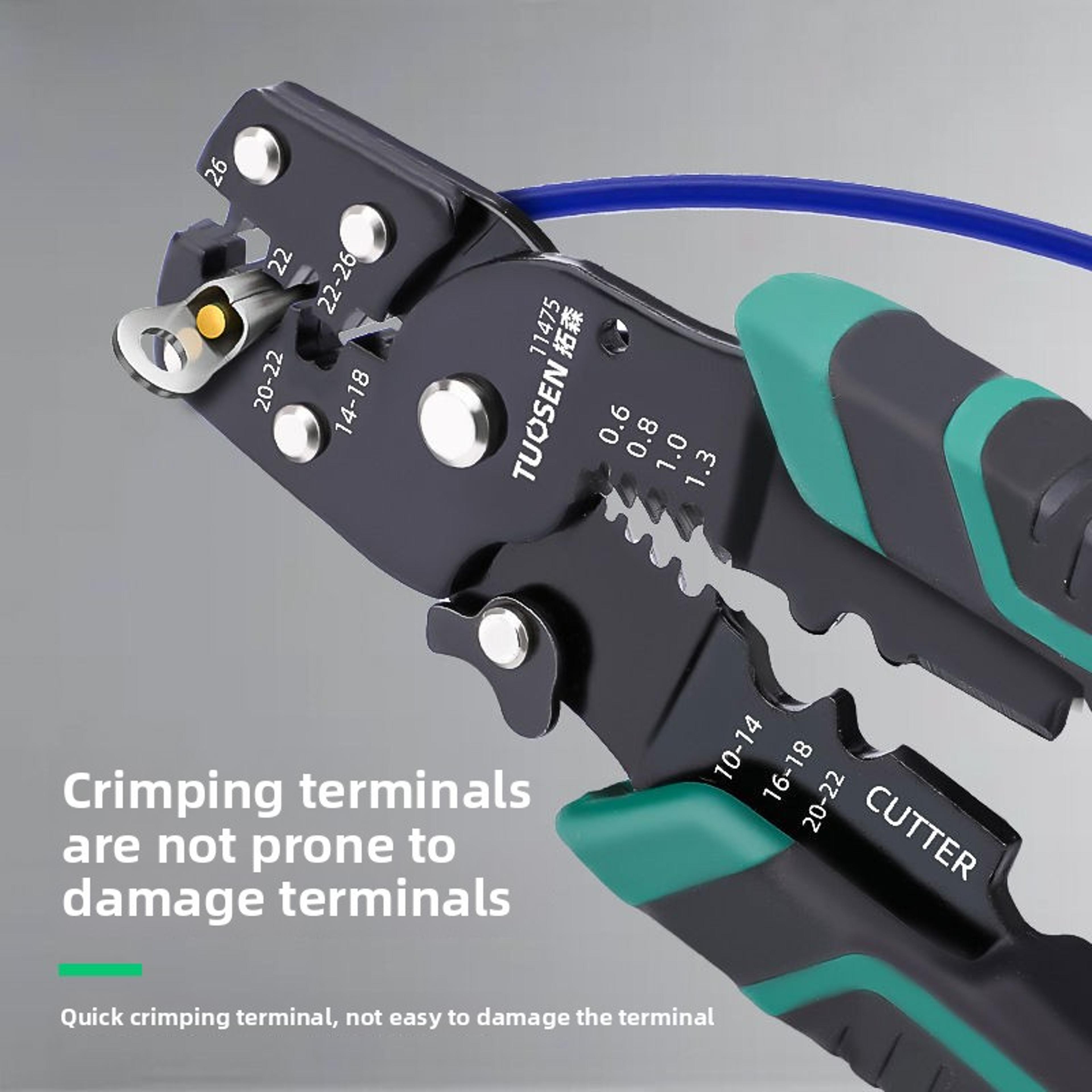 Crimping Pliers With Wire Stripper And Terminal Cutter For Electrical Repairs 2