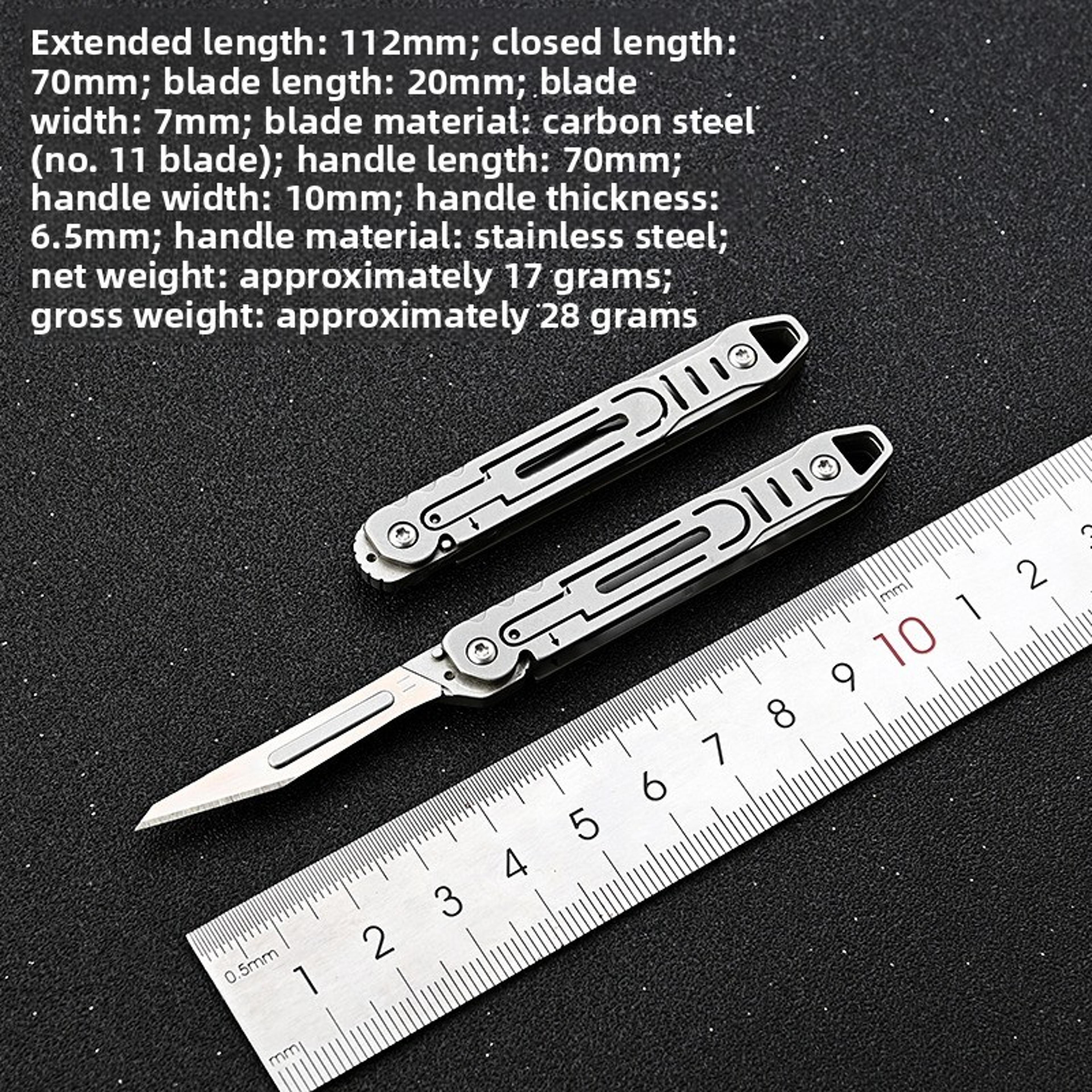 TitanEdge Mini Utility Knife With Replaceable Blade  Folding Stainless Steel Design 3