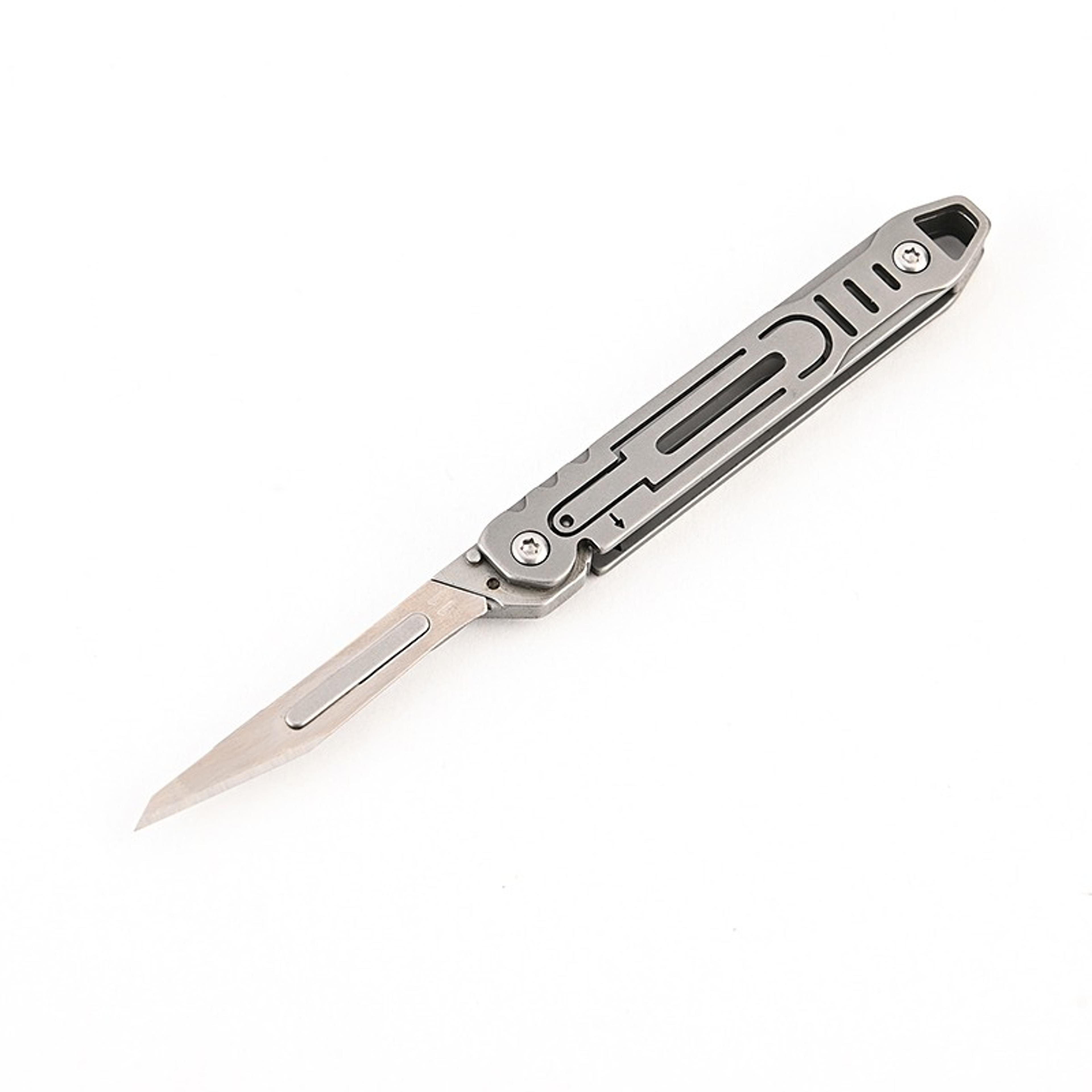 TitanEdge Mini Utility Knife With Replaceable Blade  Folding Stainless Steel Design 4