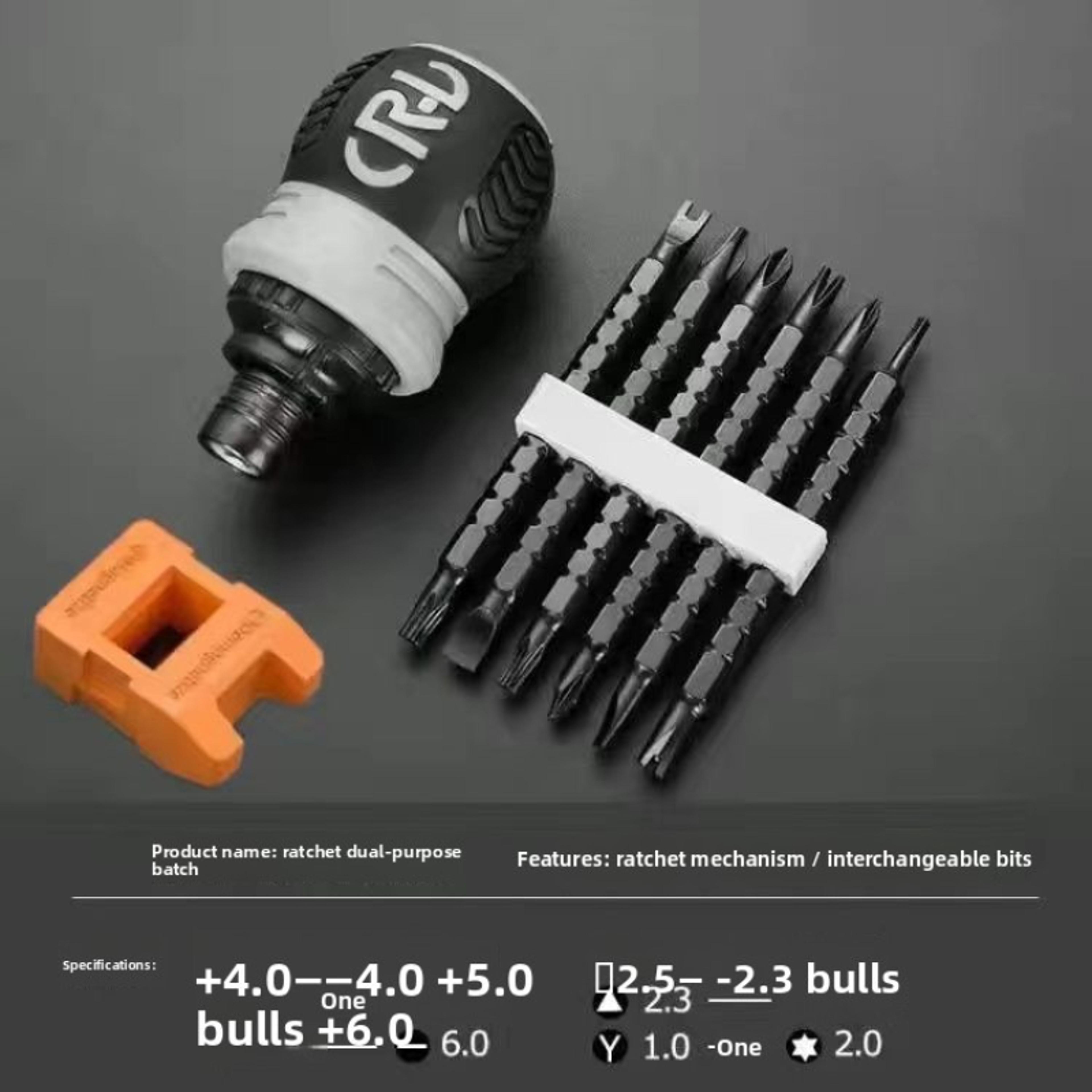 Magnetic Ratchet Screwdriver Set With Phillips  Flat Head Bits For Quick Home Repairs 3
