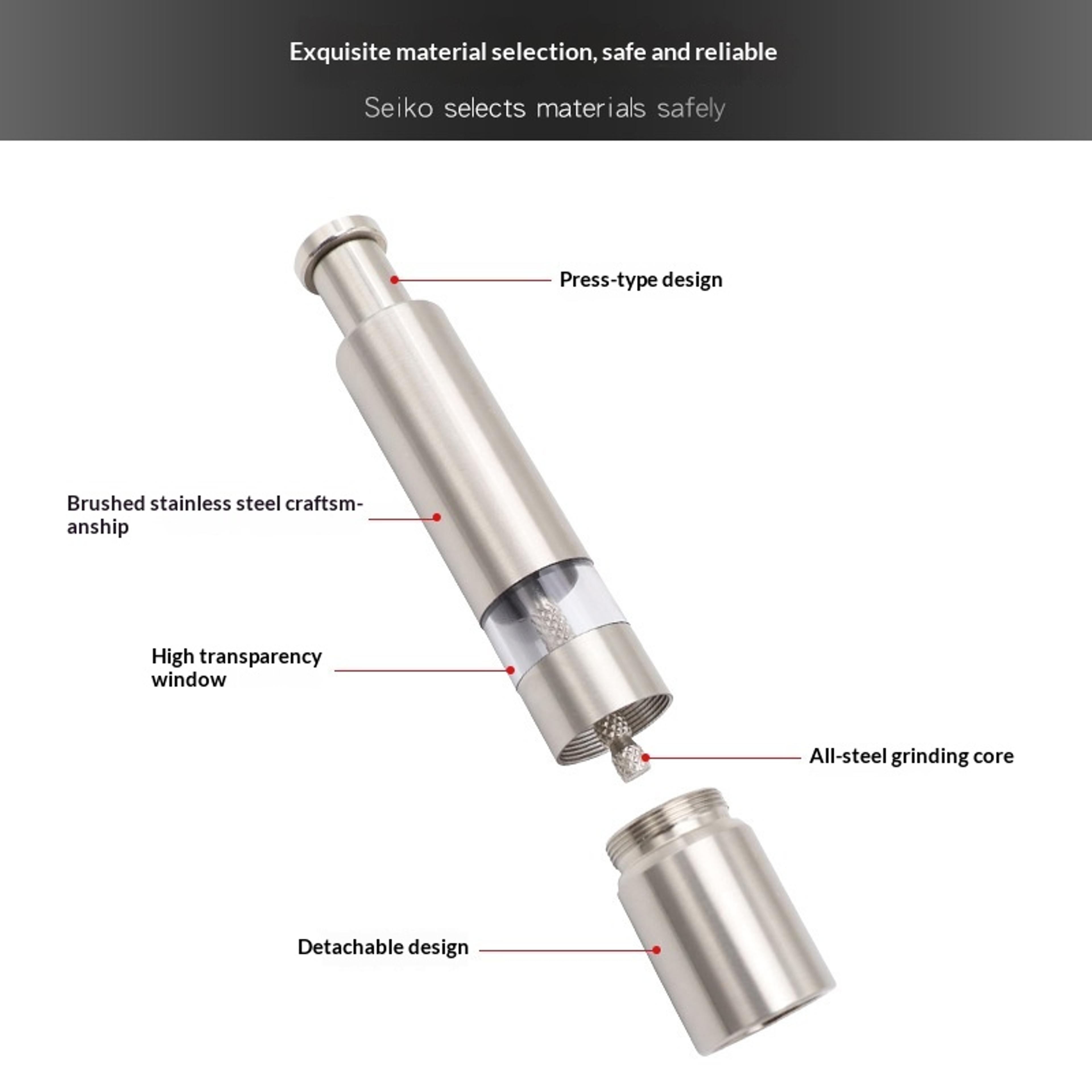 Electric Stainless Steel Pepper Grinder  Salt Mill For Fresh Kitchen Seasoning 4