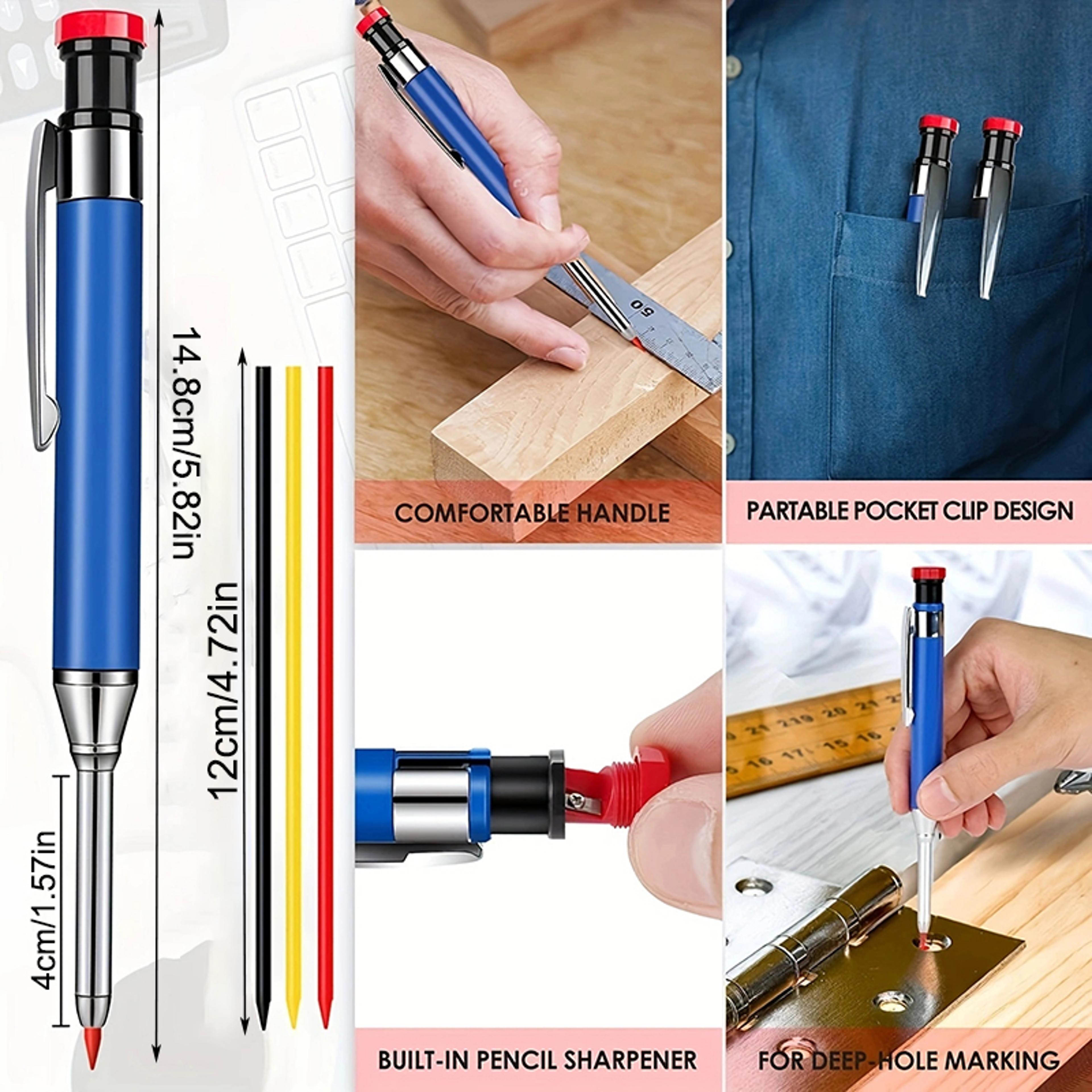 PrecisionGrip Deep Hole Carpenter Pencil For Woodworking  Construction Marking 1