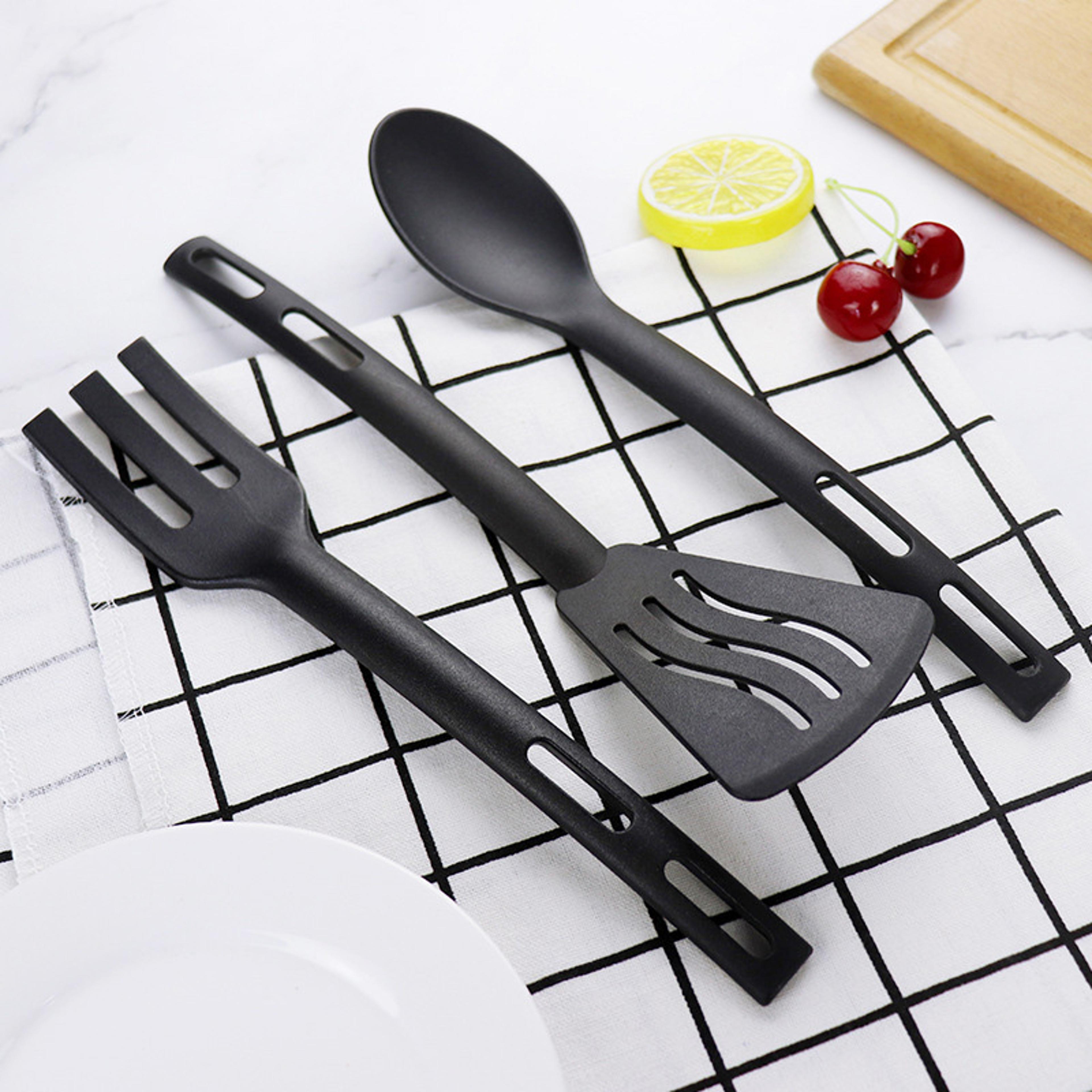 Kids Safe Nylon Cooking Utensil Set With Spoon Fork And Slotted Turner 2