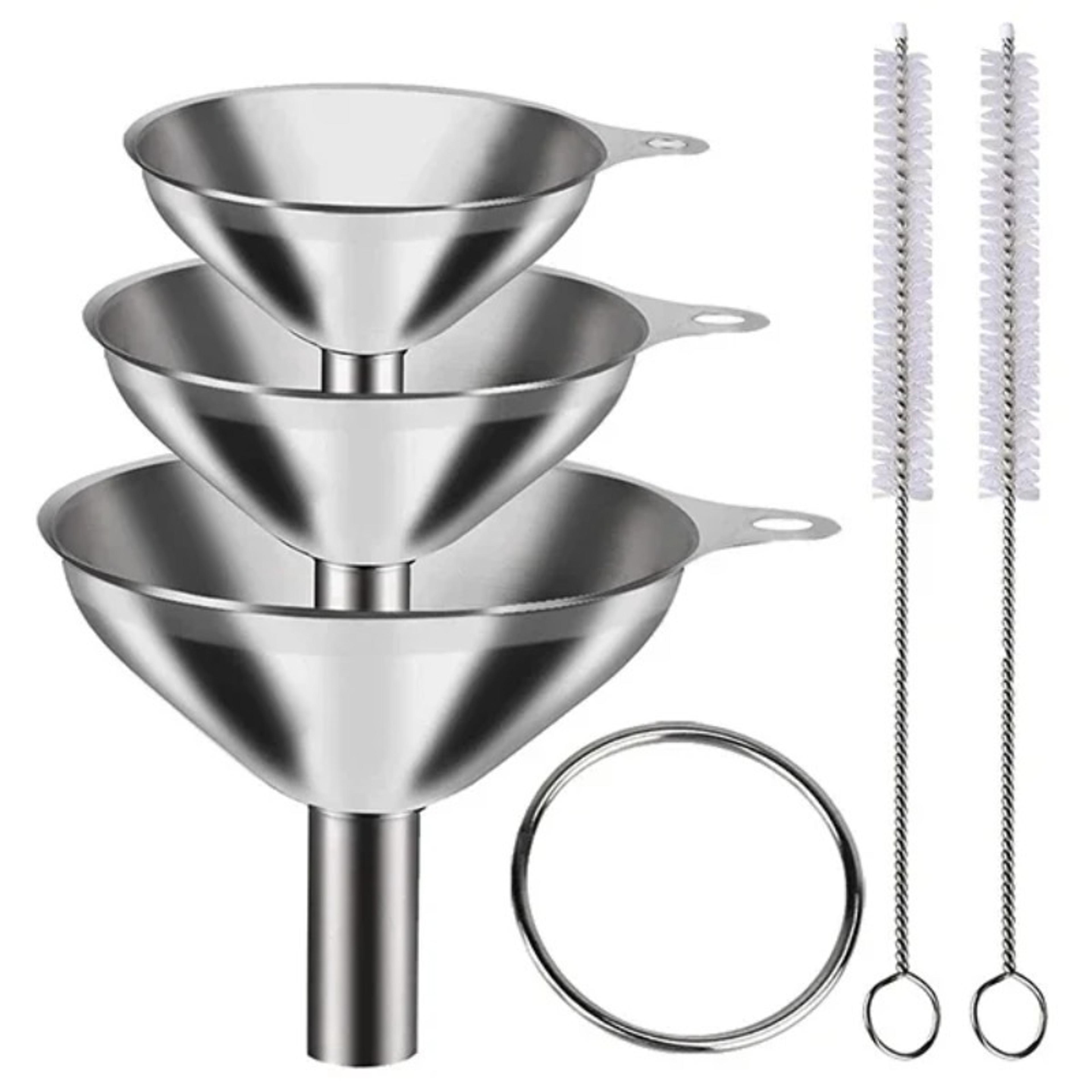 Stainless Steel Mini Funnel Set For Bottles Essential Oils  Powder Filling 4