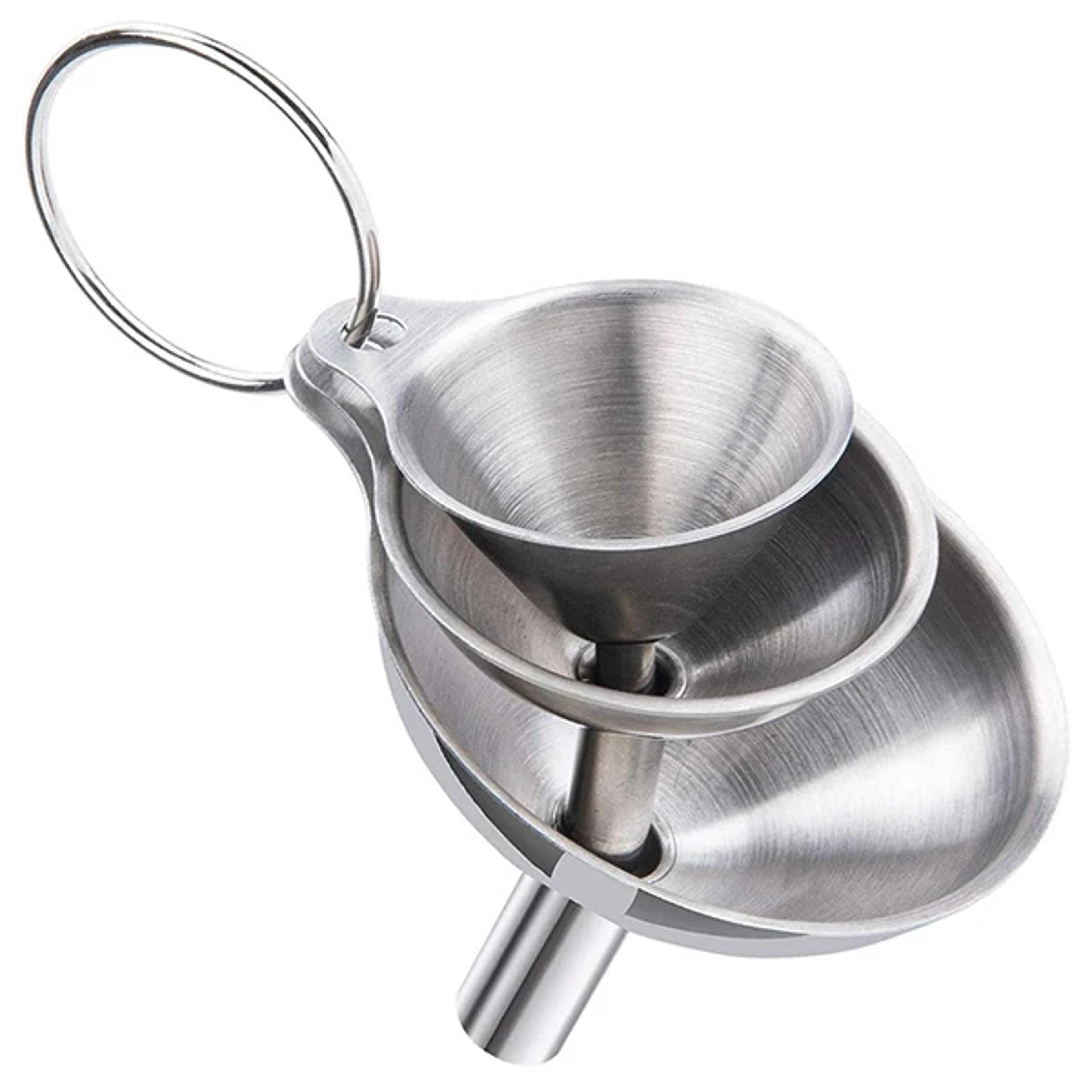 Stainless Steel Mini Funnel Set For Bottles Essential Oils  Powder Filling 6
