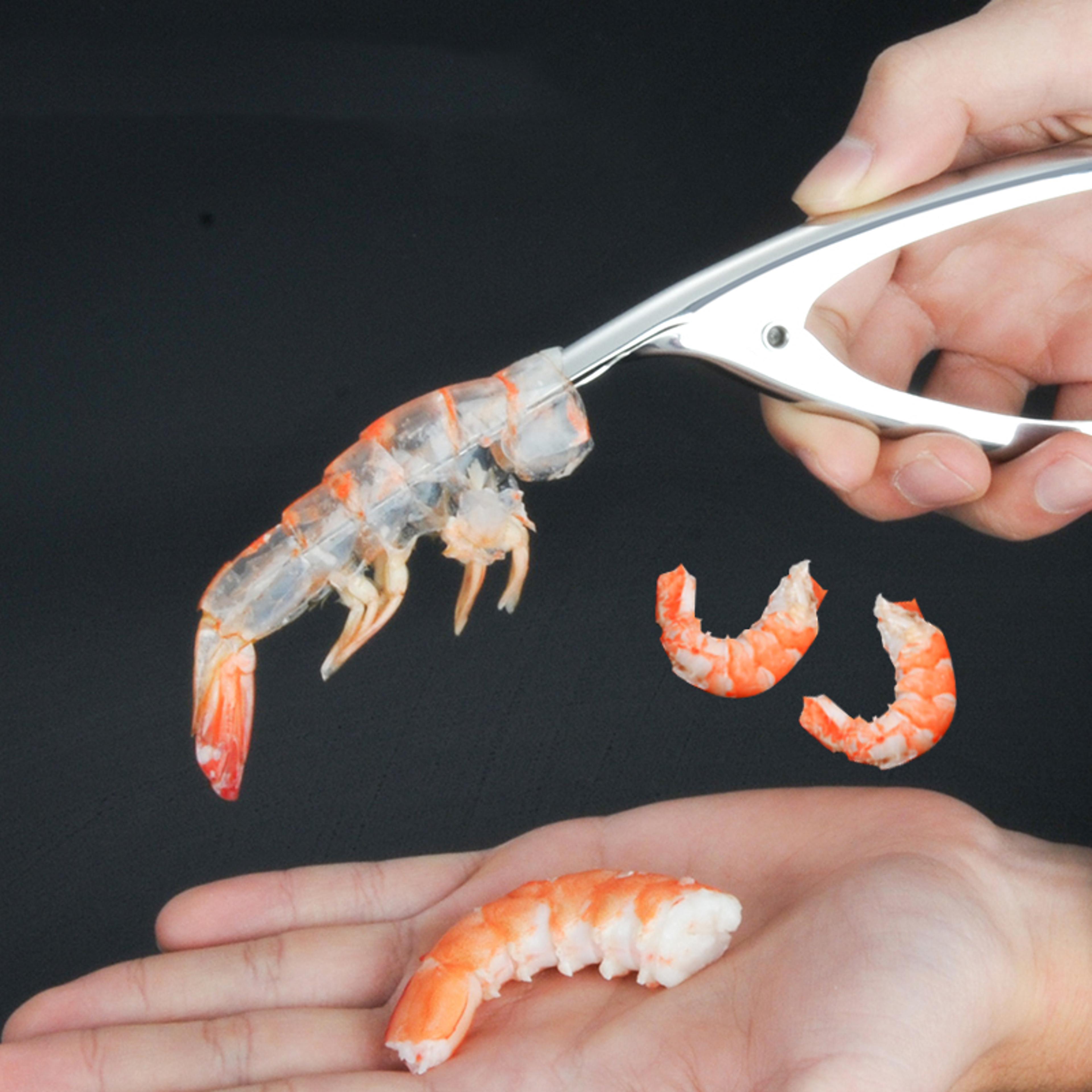 stainless steel shrimp deveiner & peeler tool for easy seafood prep