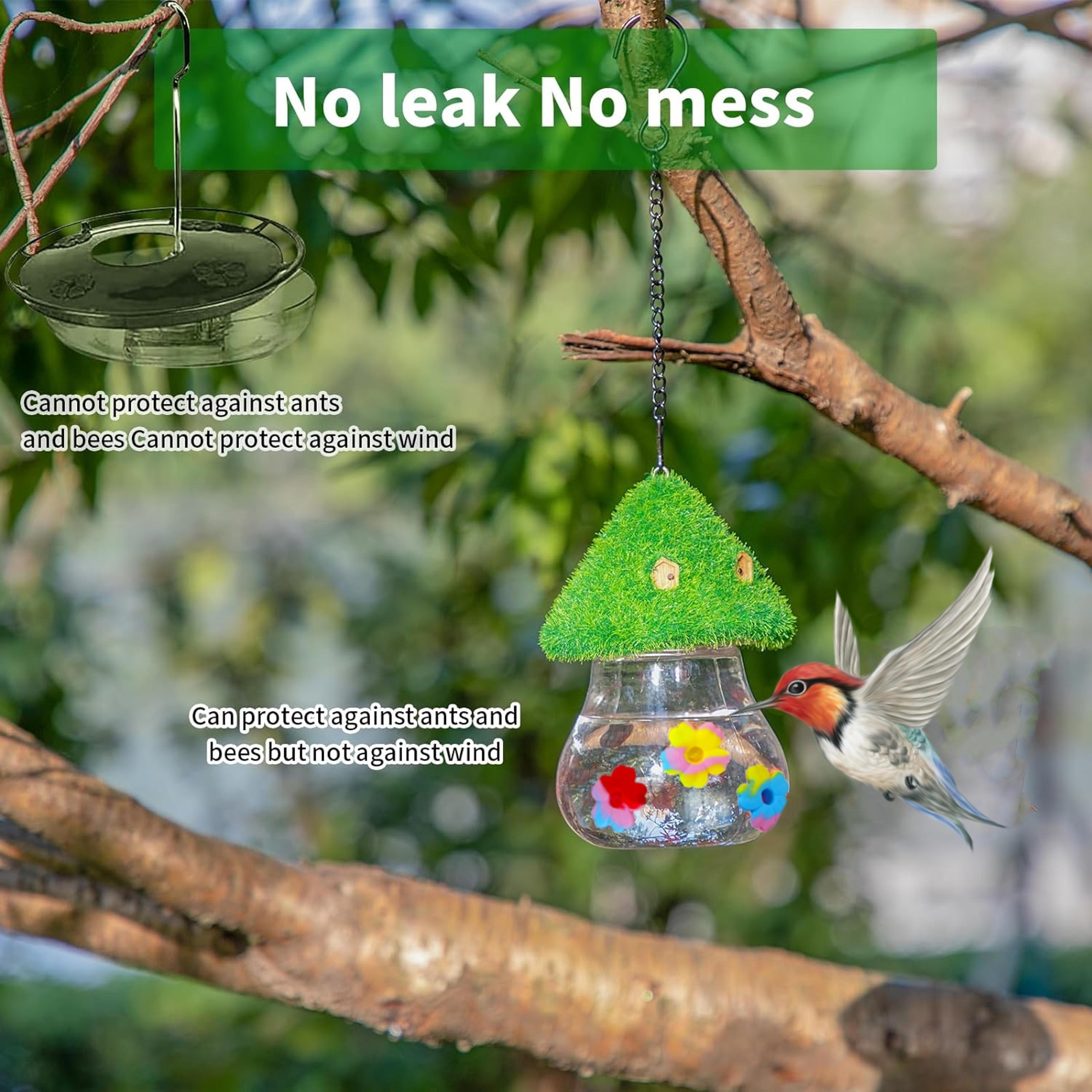 Solar Mushroom Hummingbird Feeder Wind Chime For Outdoor Garden Decor 5